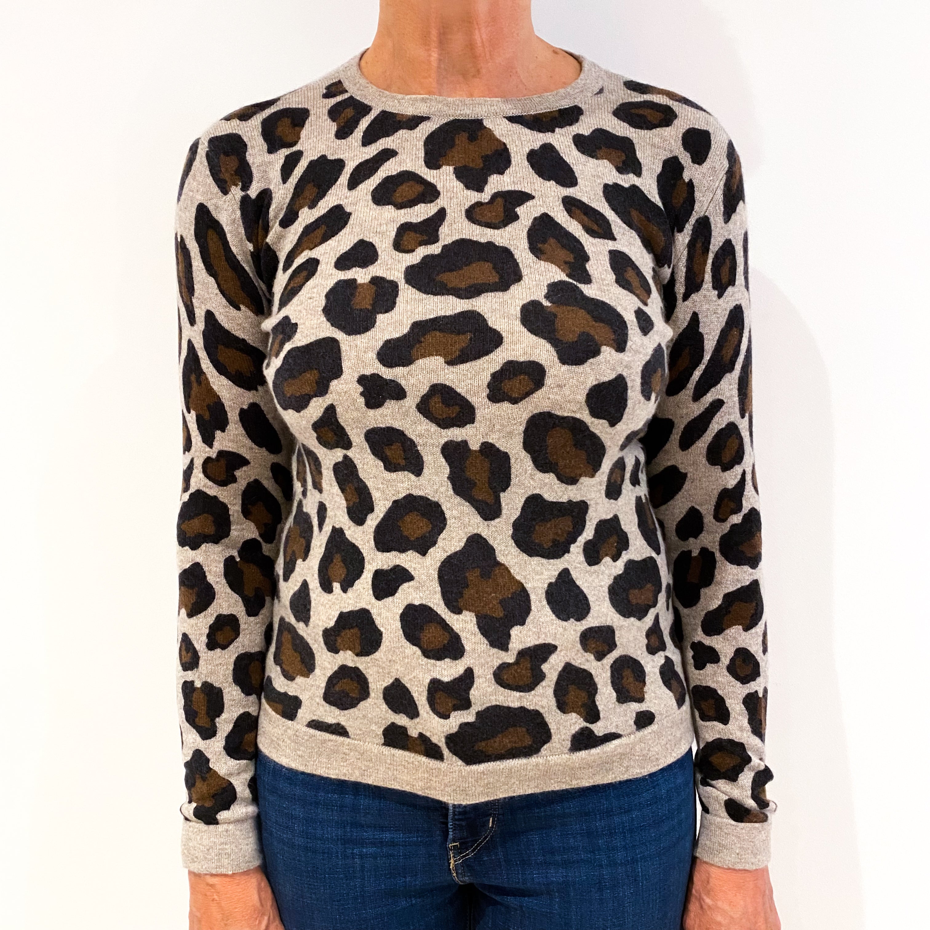 Snow leopard store print sweater