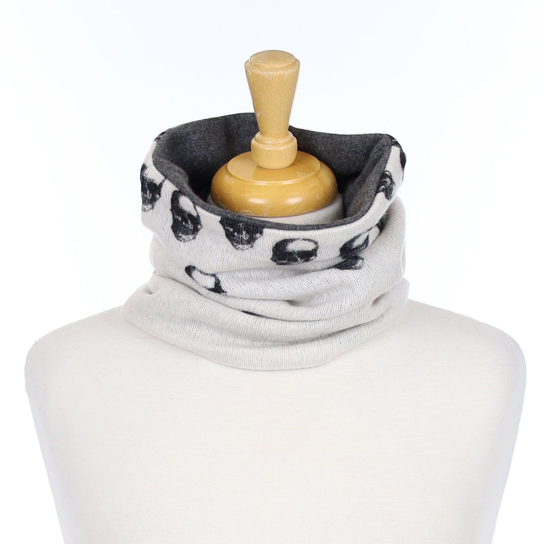 Grey skull Pattern Luxury Double Layered Snood