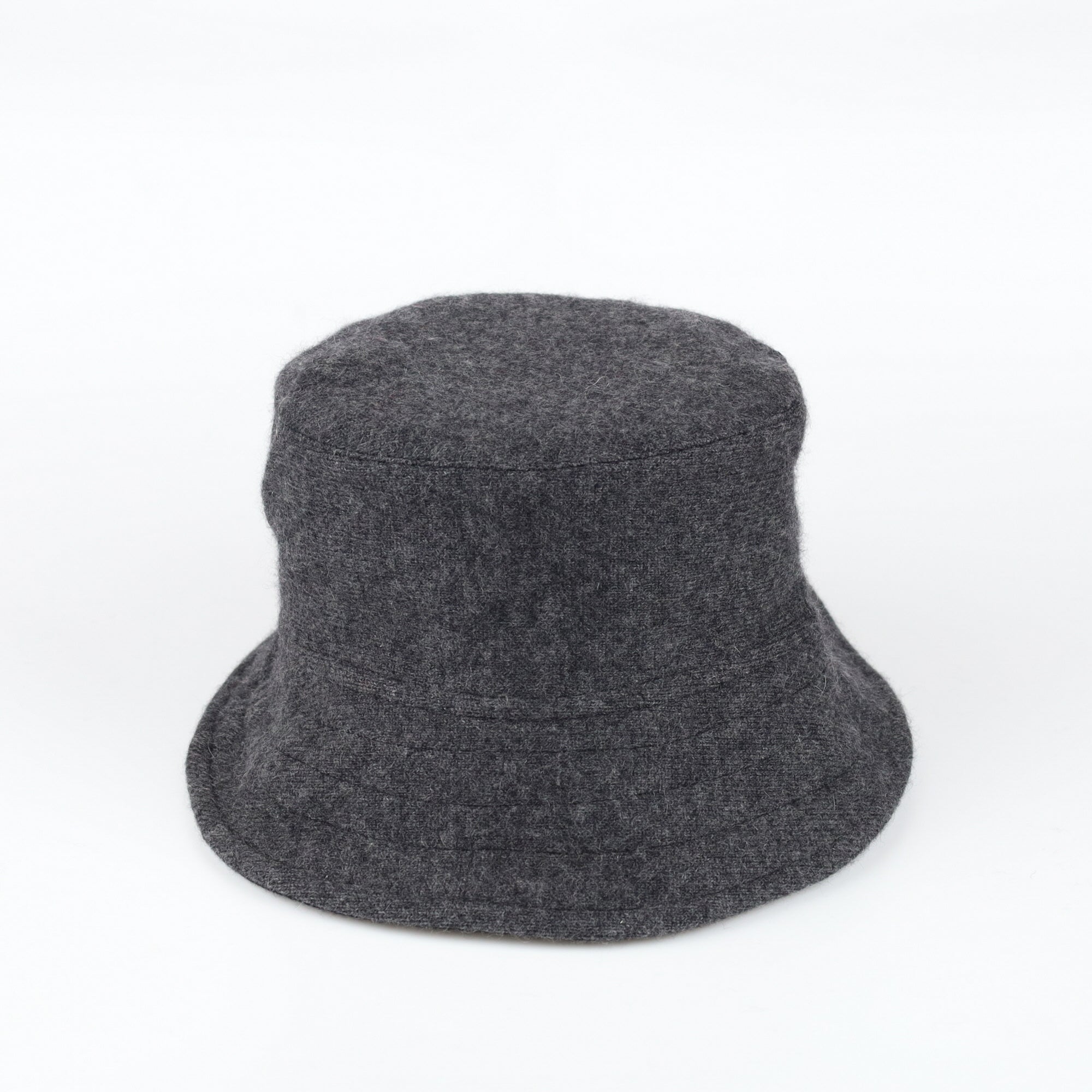 Charcoal Grey Reversible Cashmere Bucket Hat Medium