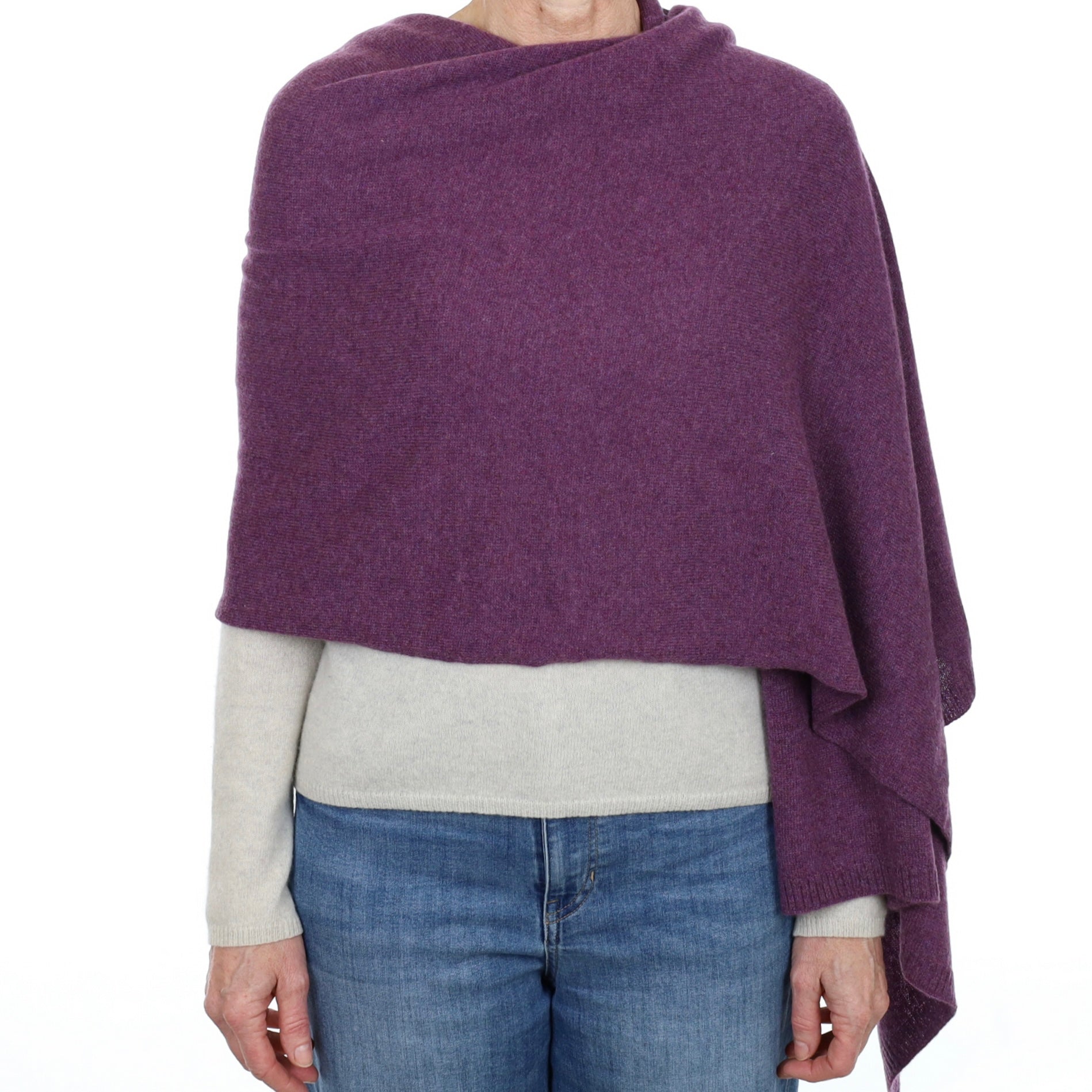 Brand New Plum Purple Recycled Cashmere Wrap