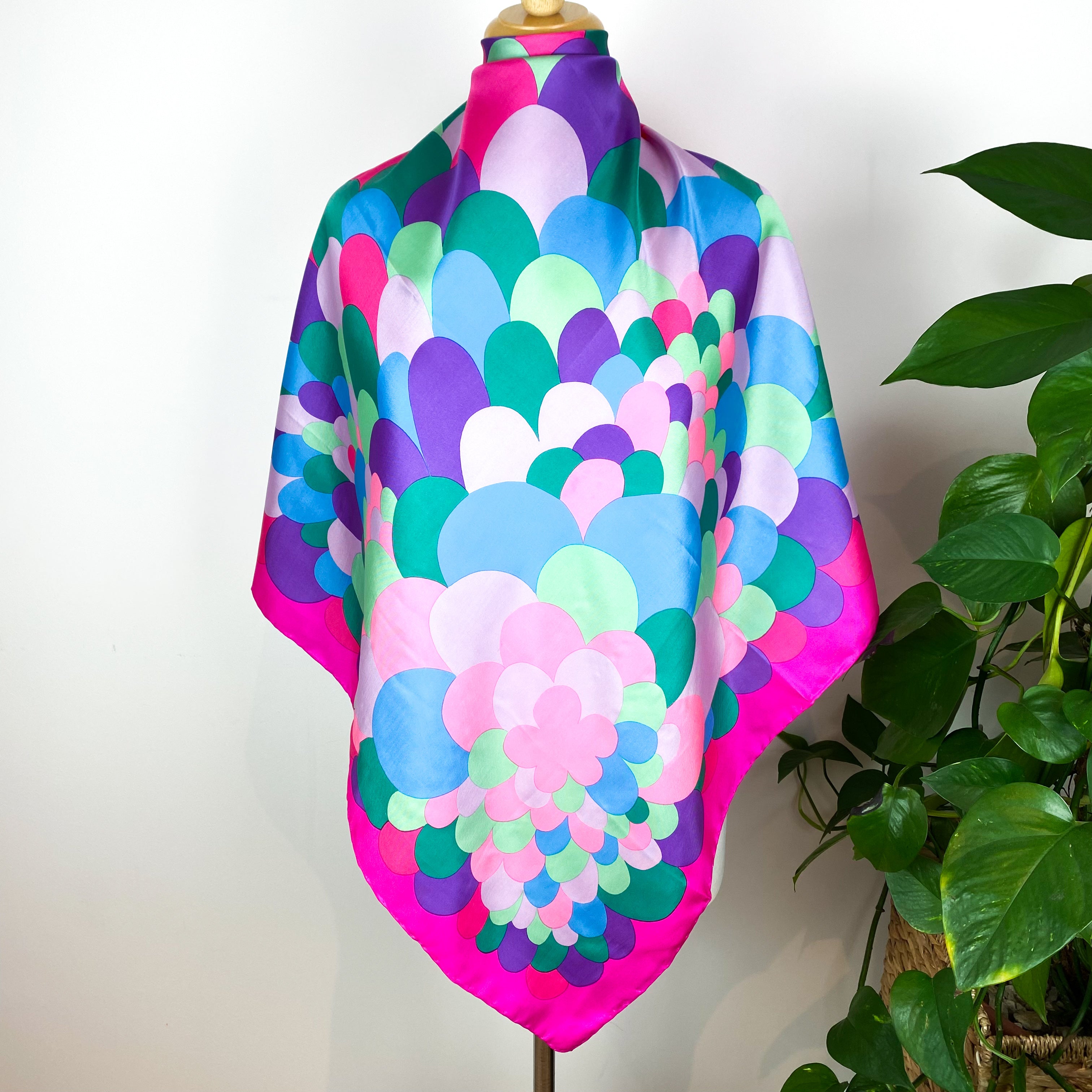 Vivid Colours Vintage Silk Scarf