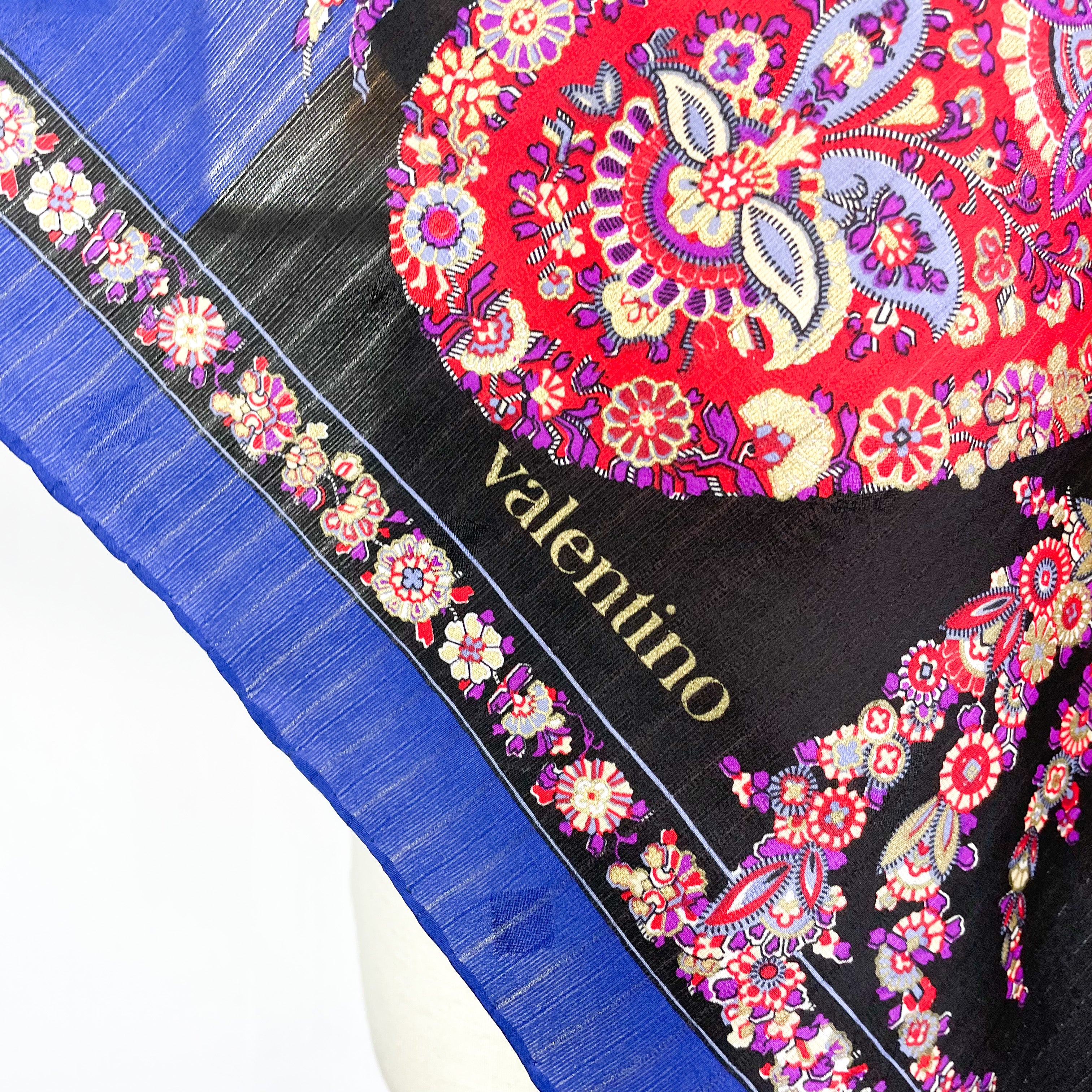 Valentino Paisley Italian Vintage Silk Scarf