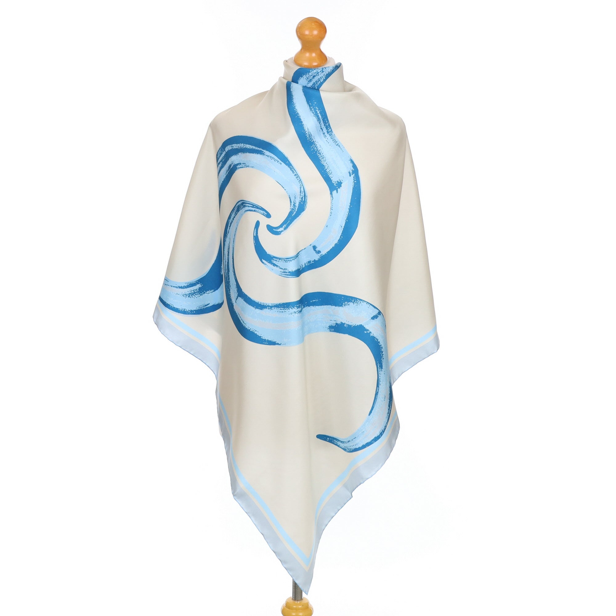 Brand New Blue Swirl Silk Scarf