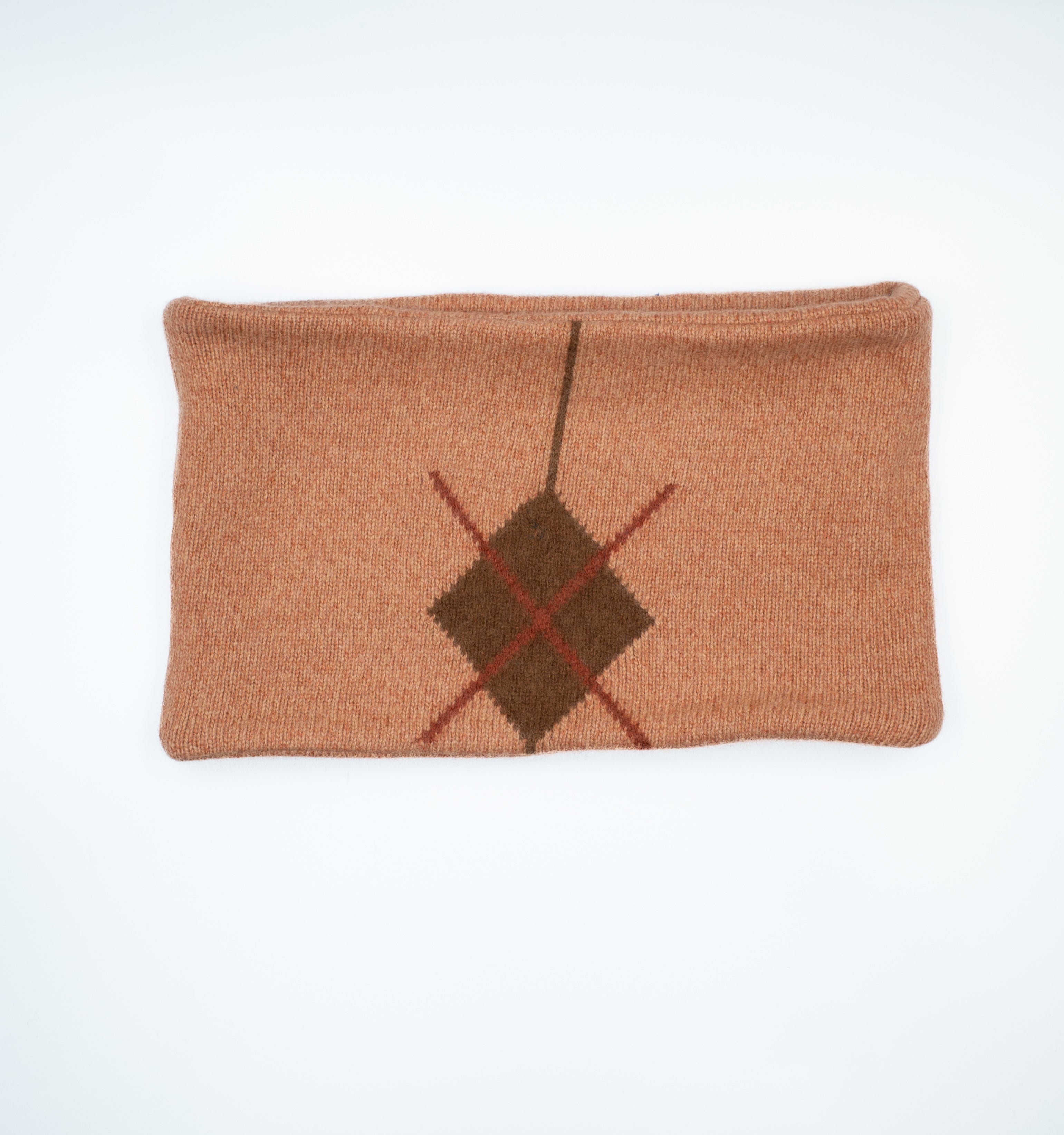 Soft Terracotta Marl Diamond Neck Warmer