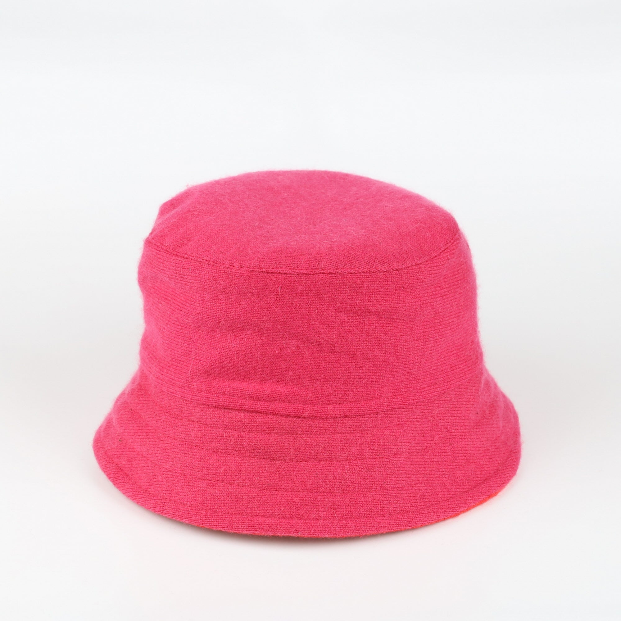 Raspberry Pink Reversible Cashmere Bucket Hat Medium