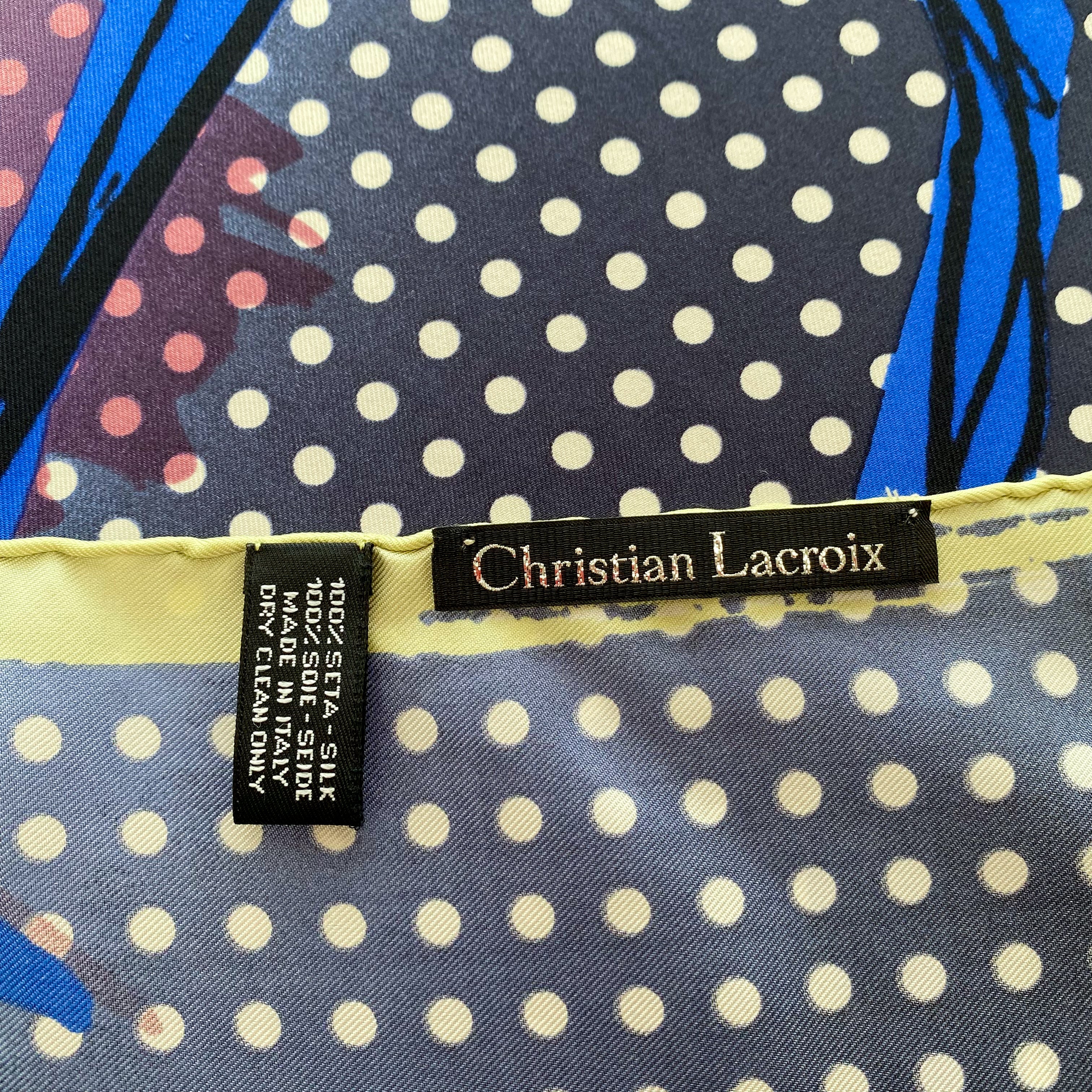 Christian Lacroix Abstract Designer Silk Scarf