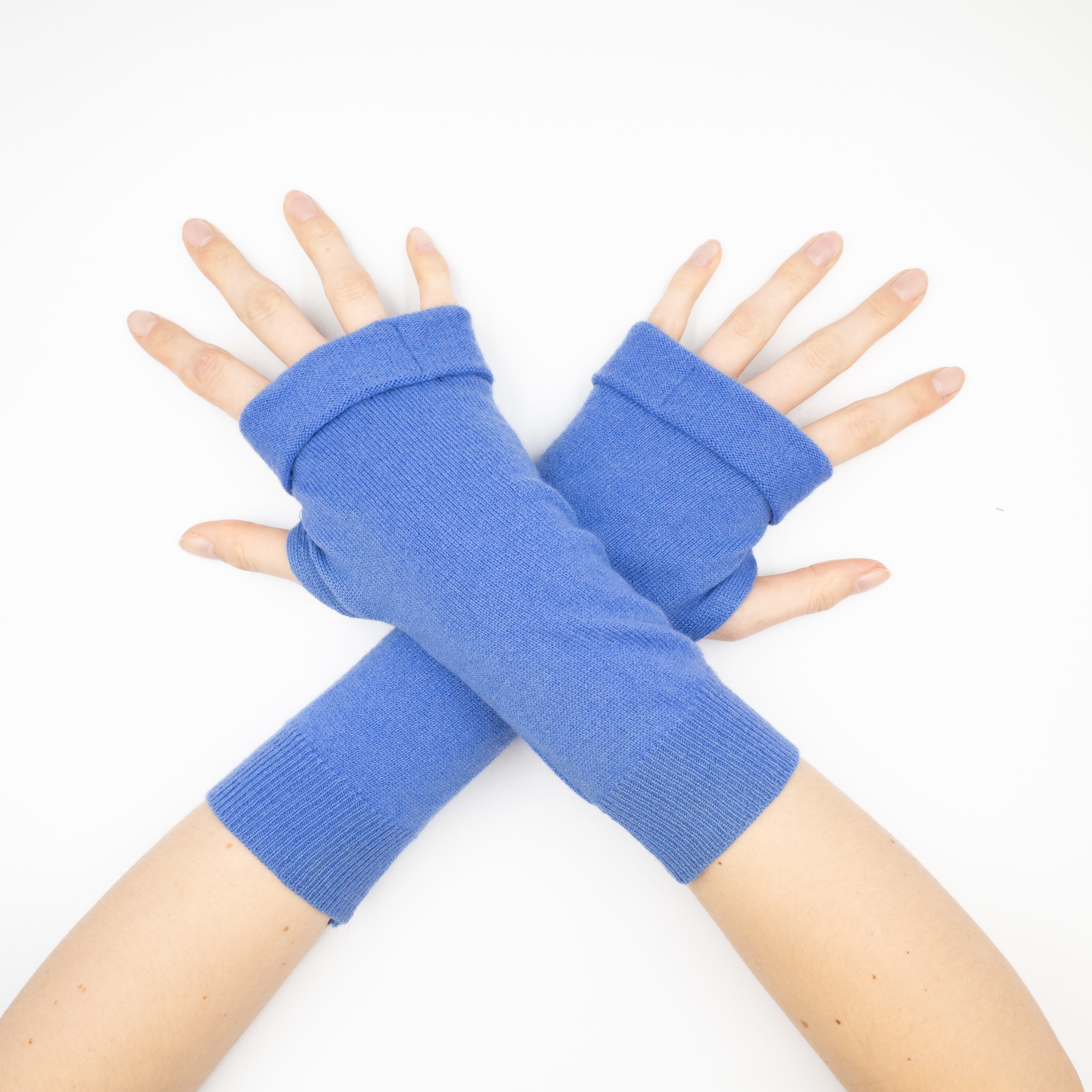 Azure Blue Fingerless Gloves