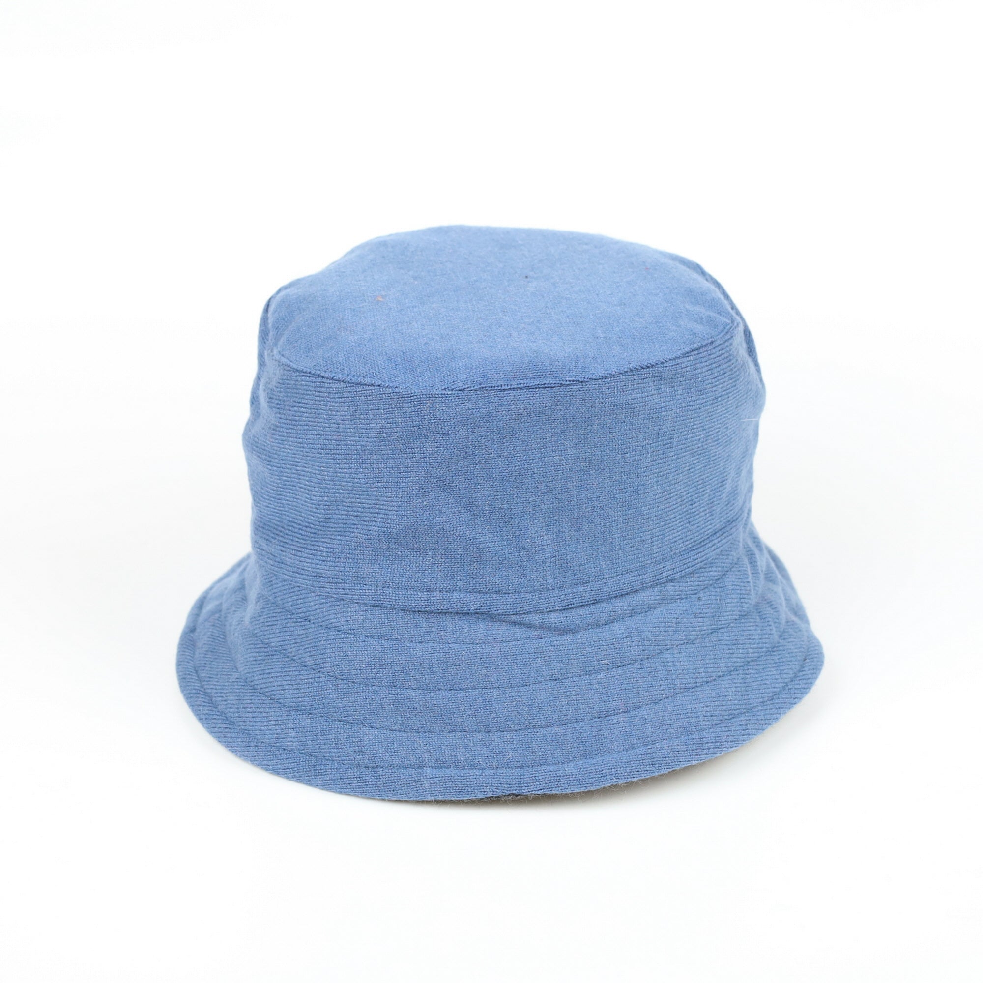 Deep Denim Blue Reversible Cashmere Bucket Hat Medium