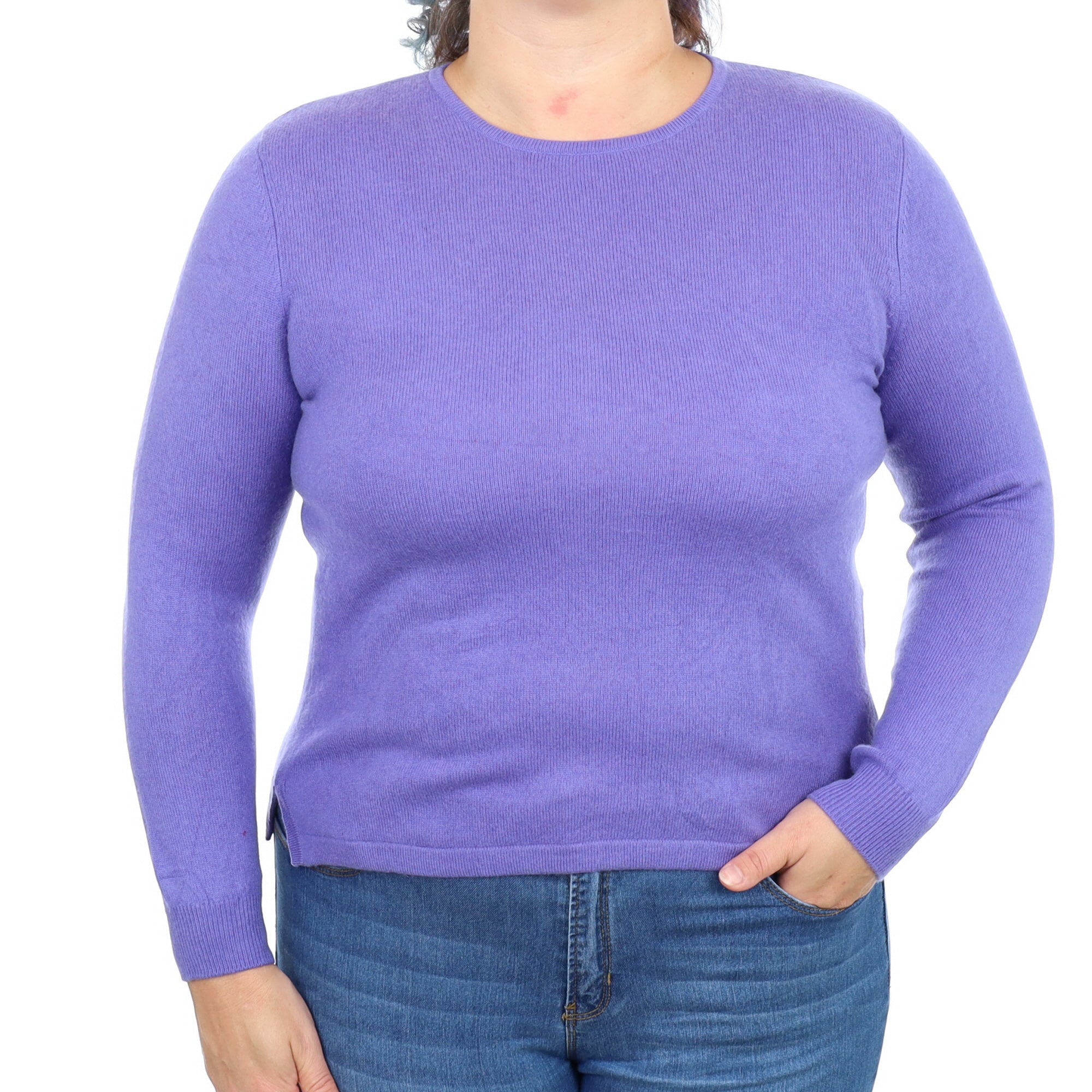 Bluebell Purple Cashmere Crew Neck Jumper Large