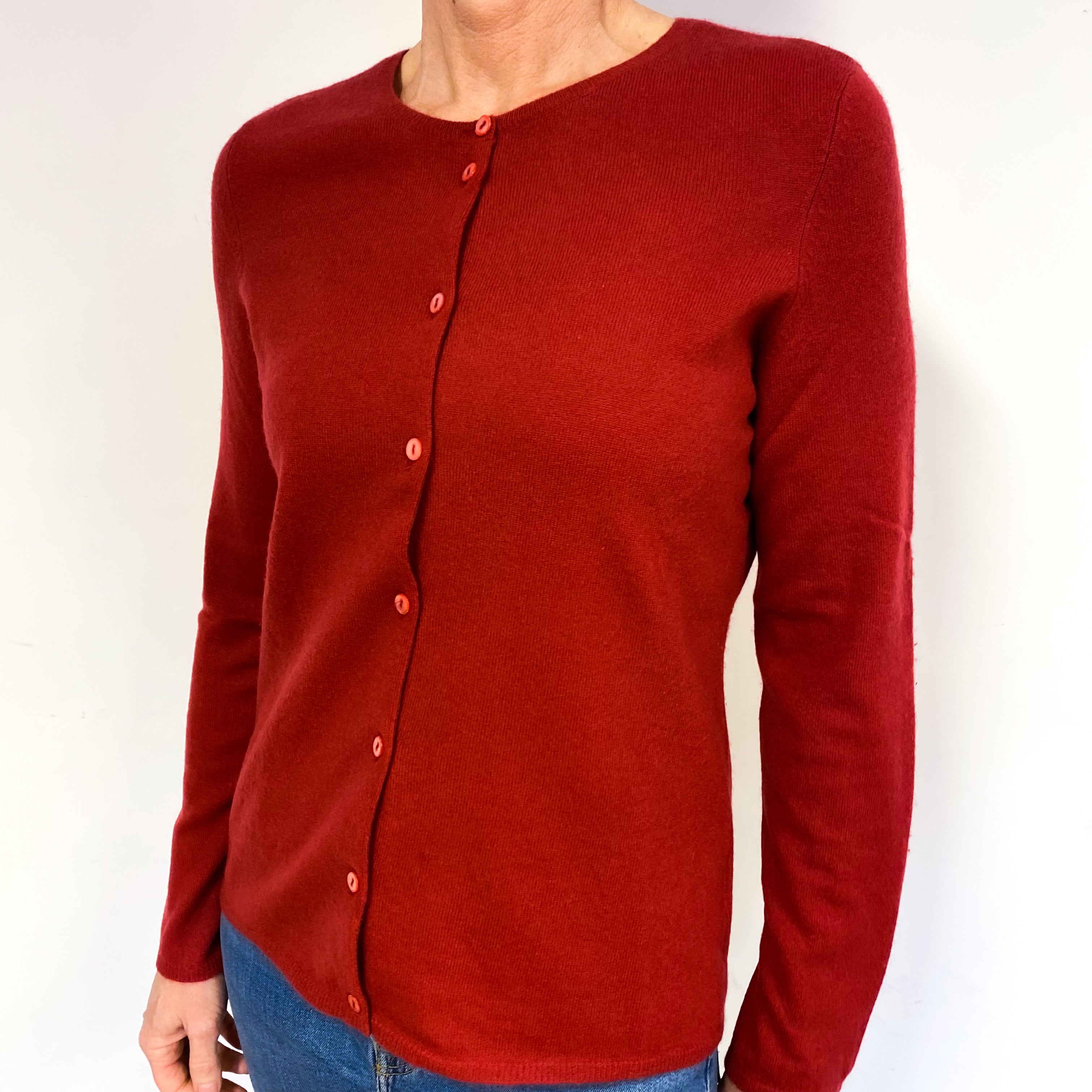 Rust Red Cashmere Cardigan Medium