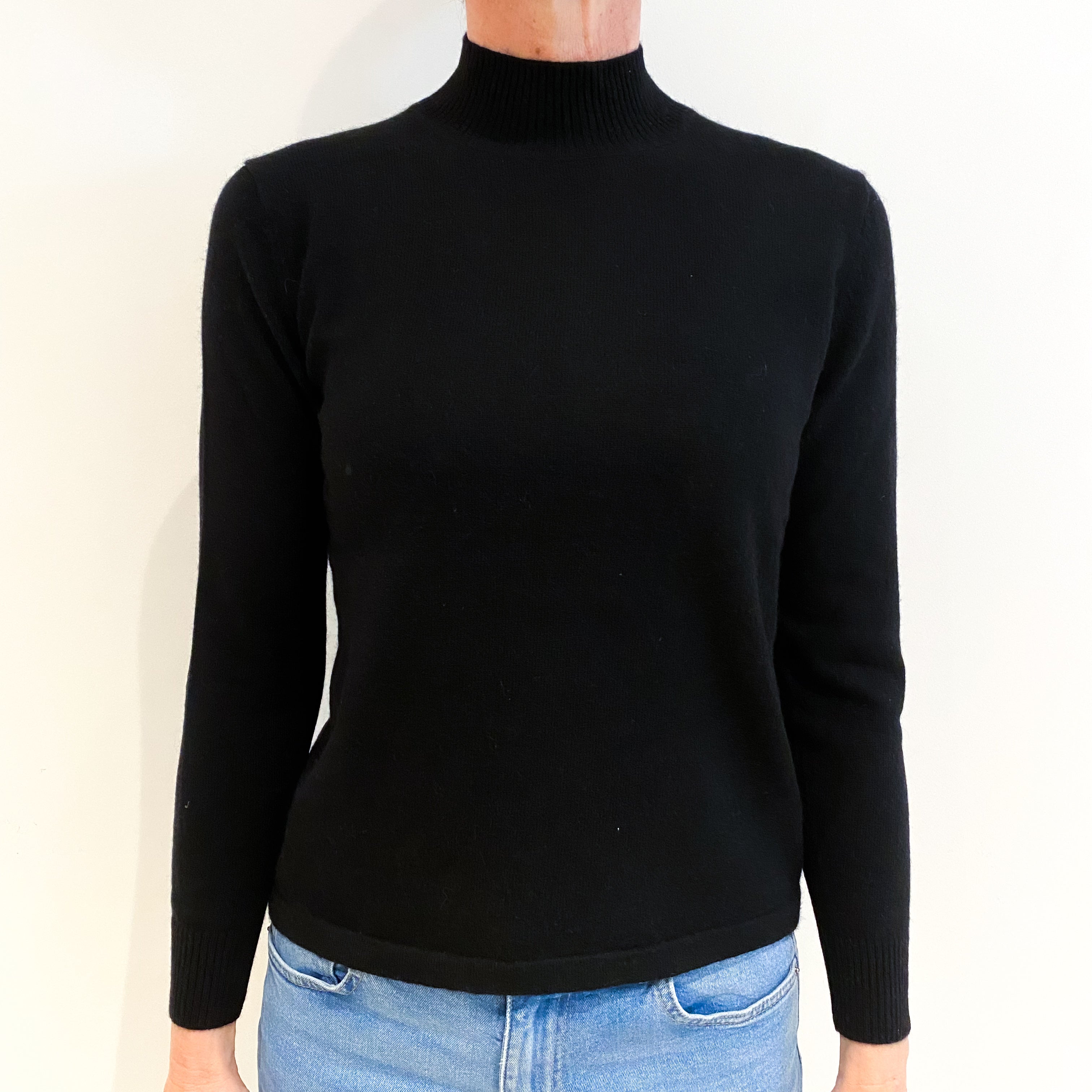 Black Cashmere Turtle Neck Jumper Small