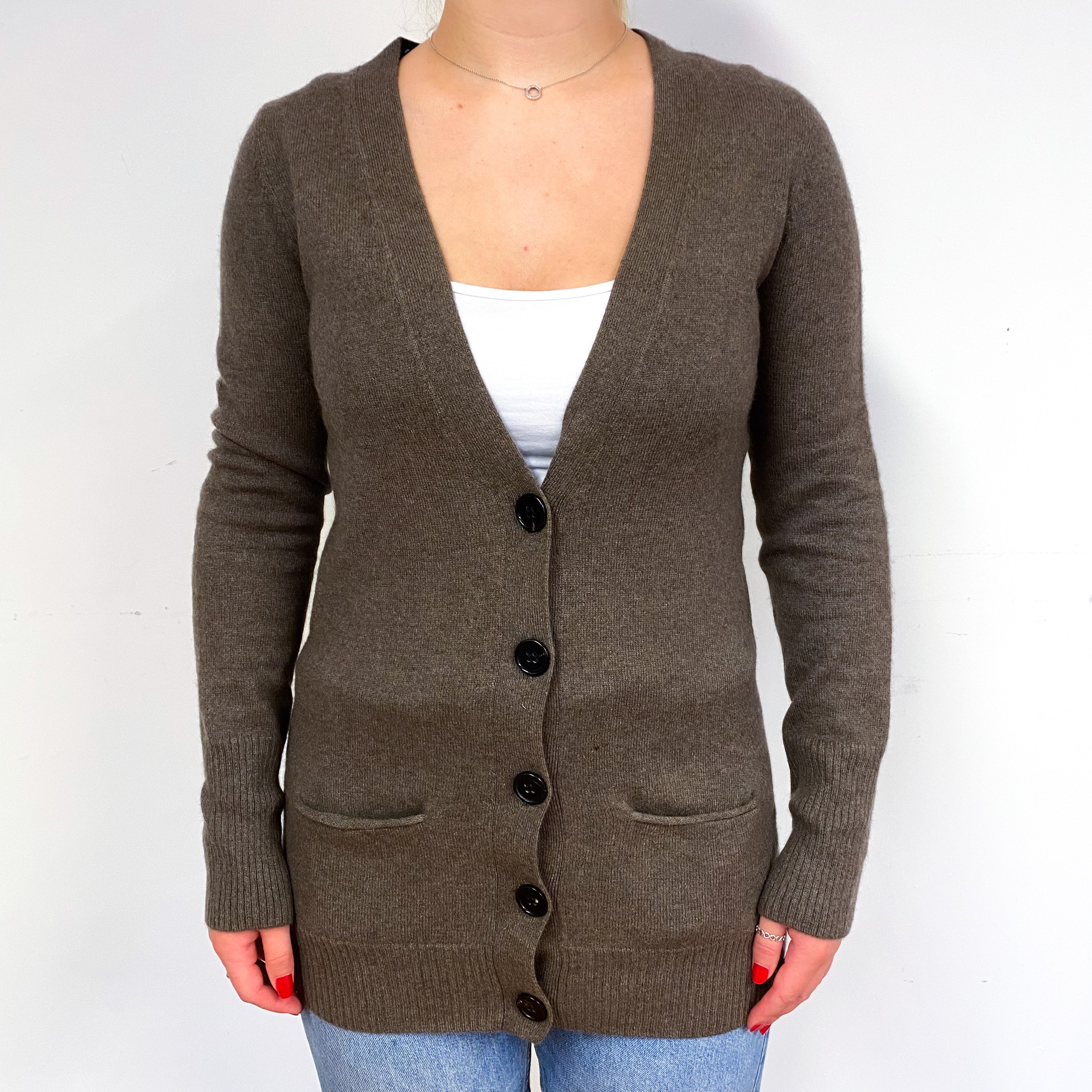 Mole Brown V Neck Cardigan Small