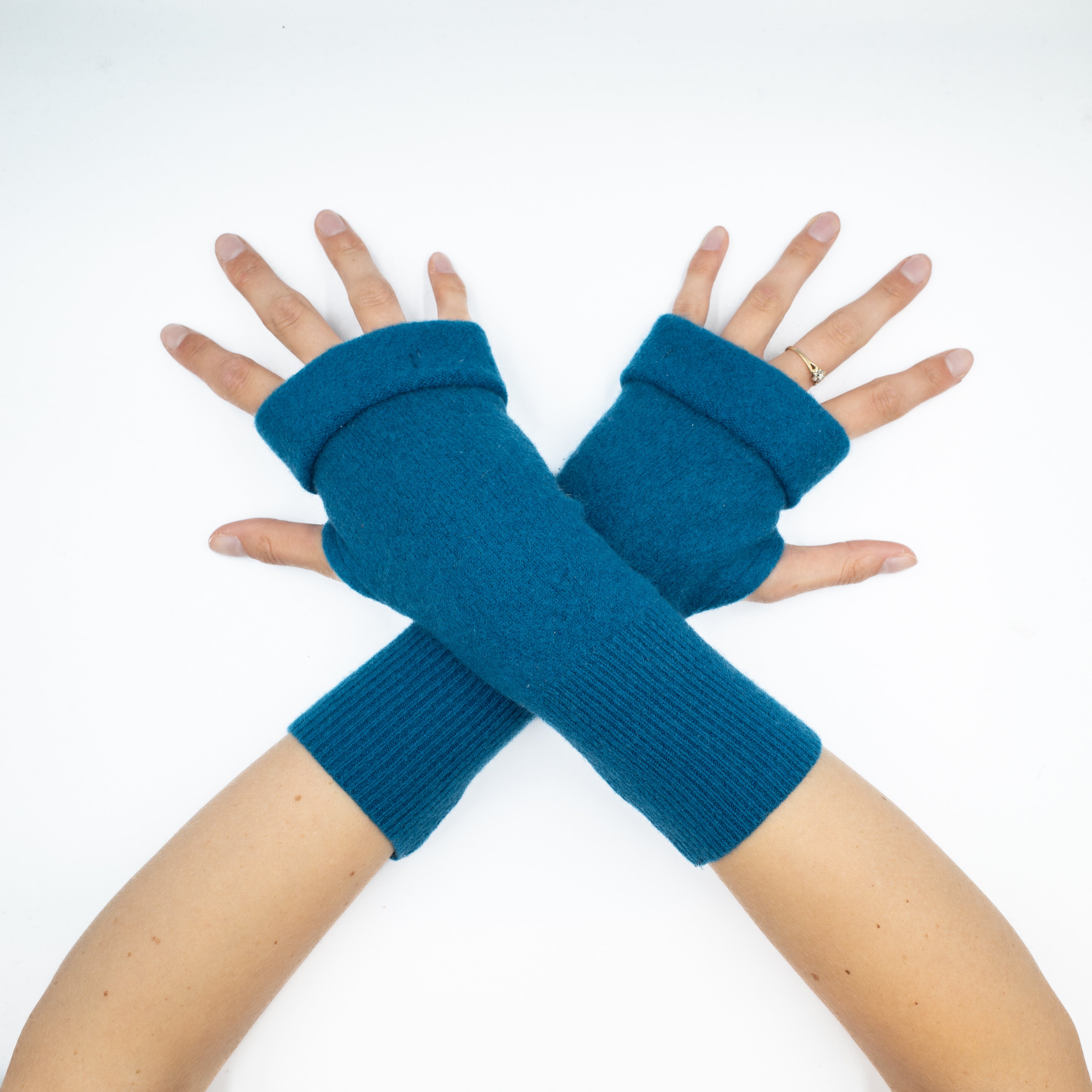 Diesel Blue Fingerless Gloves