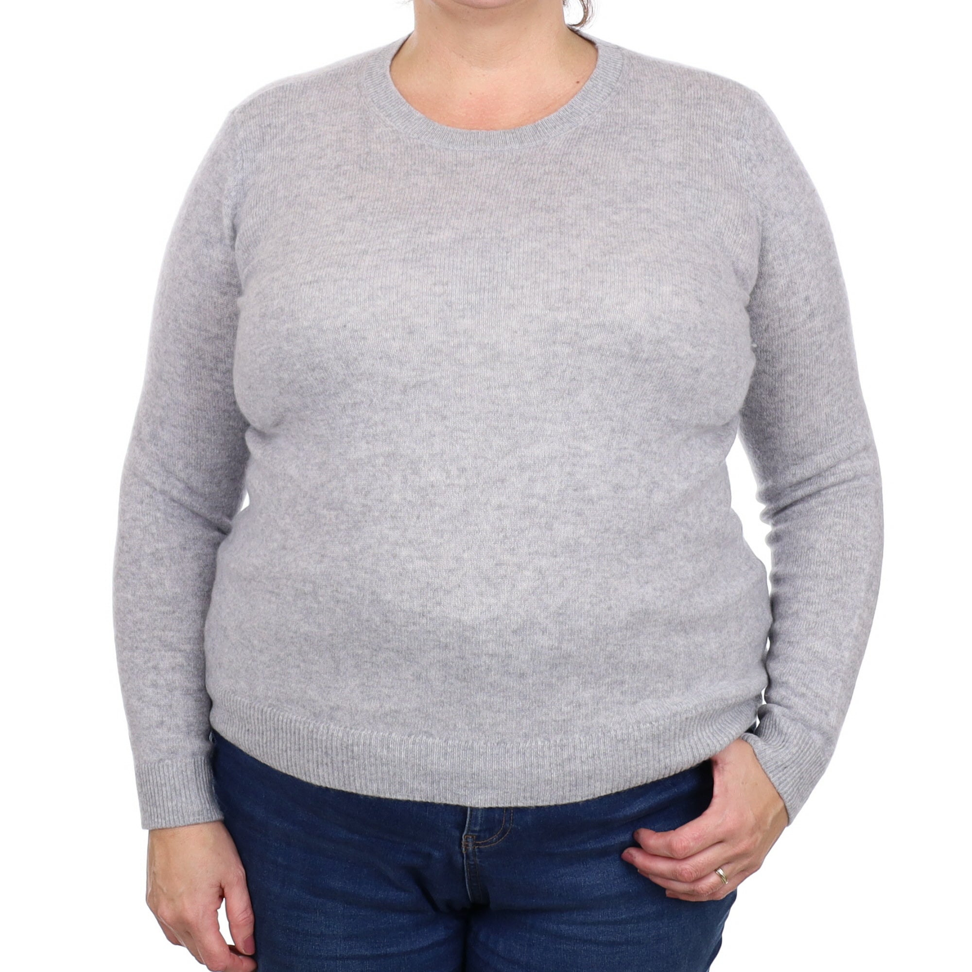 Smoke Grey Cashmere Crew Neck Jumper Extra Large