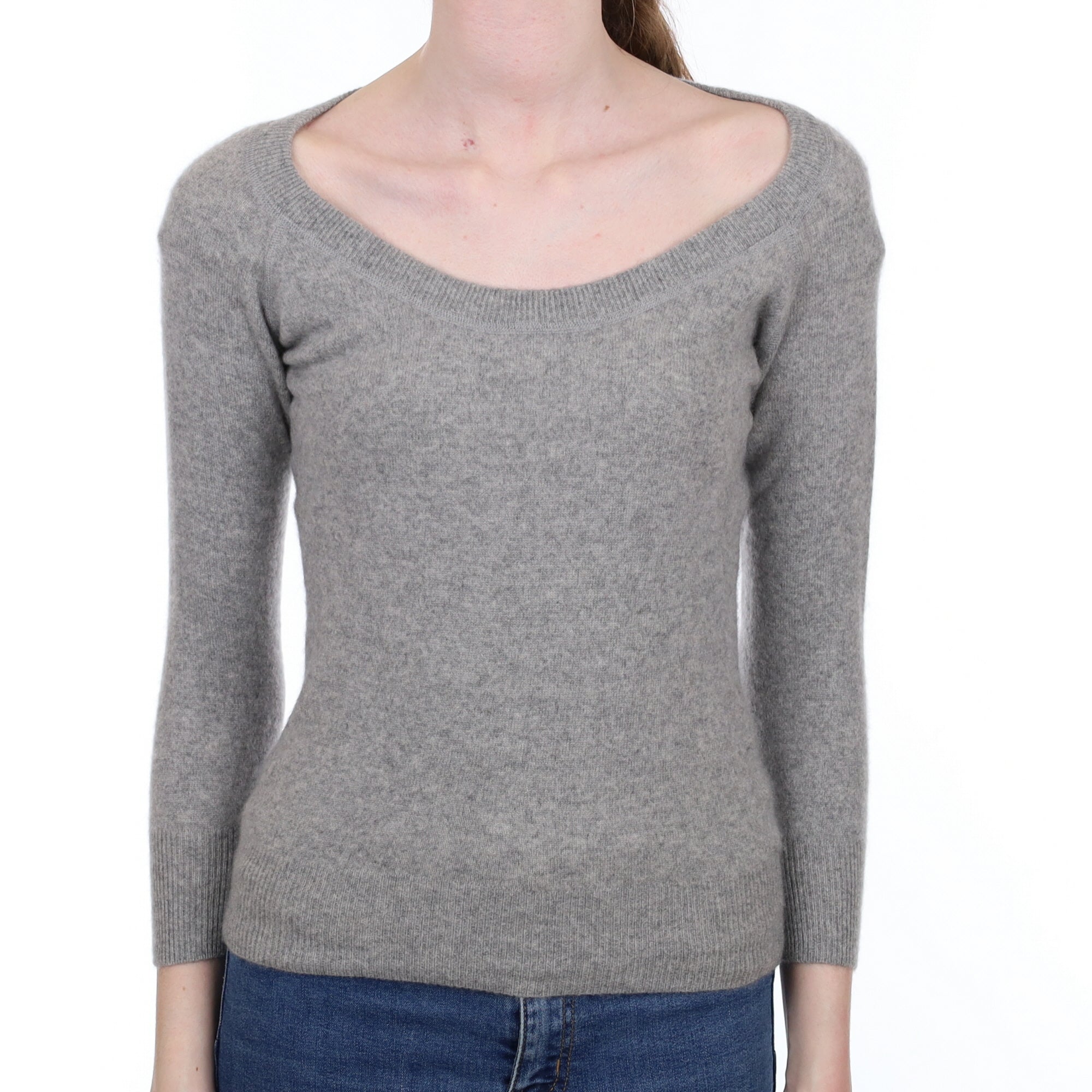 Smoke Grey Cashmere Crew Neck Jumper Extra Small