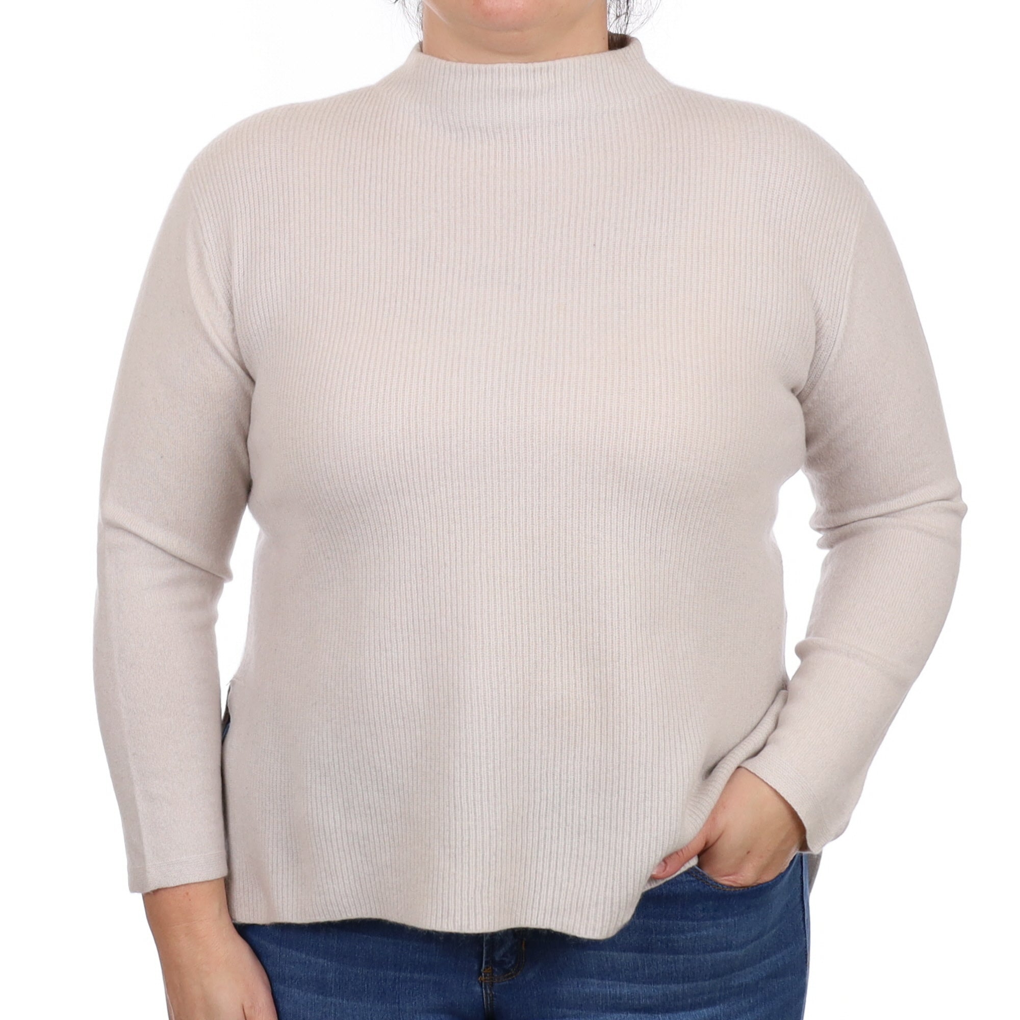 Ivory Cream Cashmere Turtle Neck Jumper Large