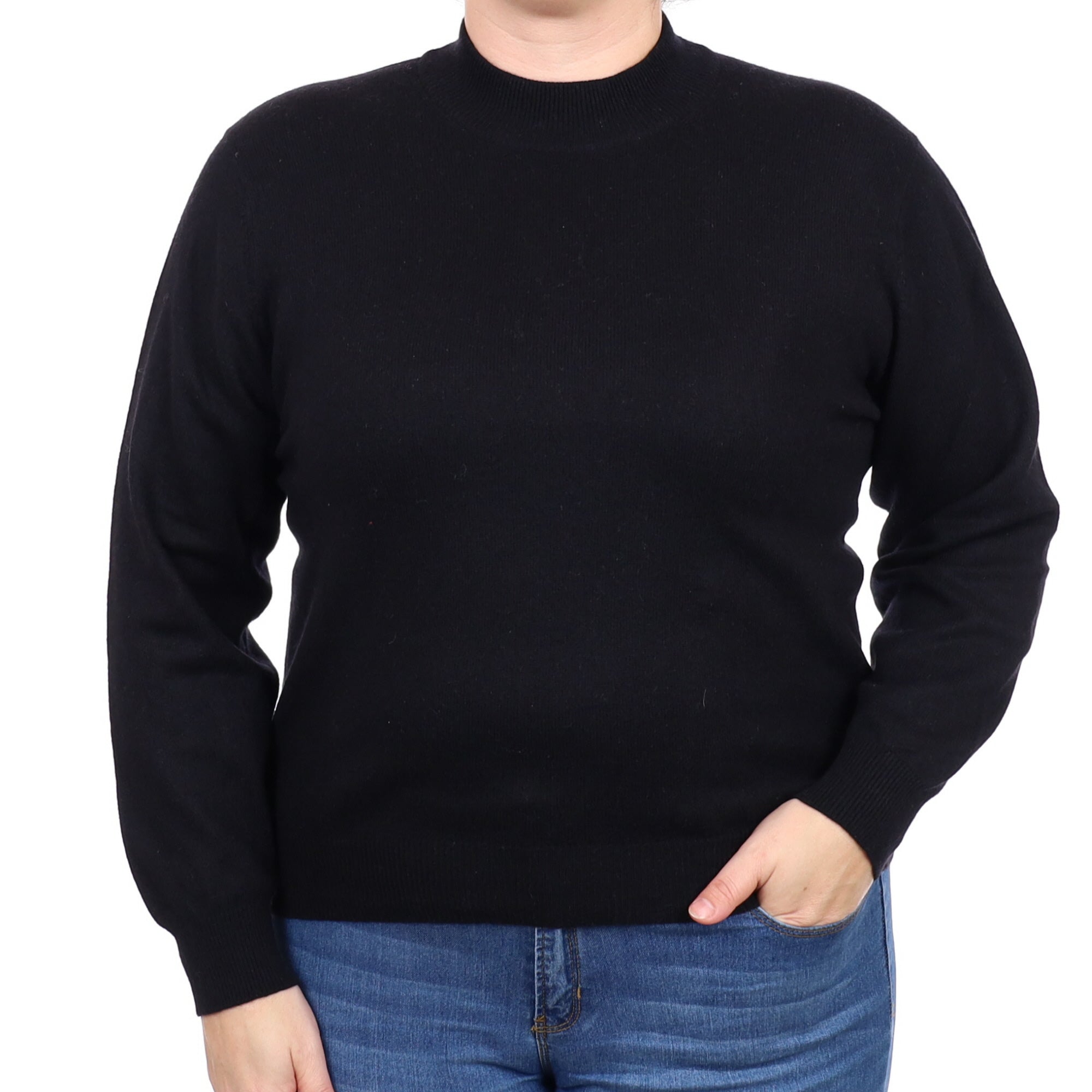 Black Cashmere Turtle Neck Jumper Large