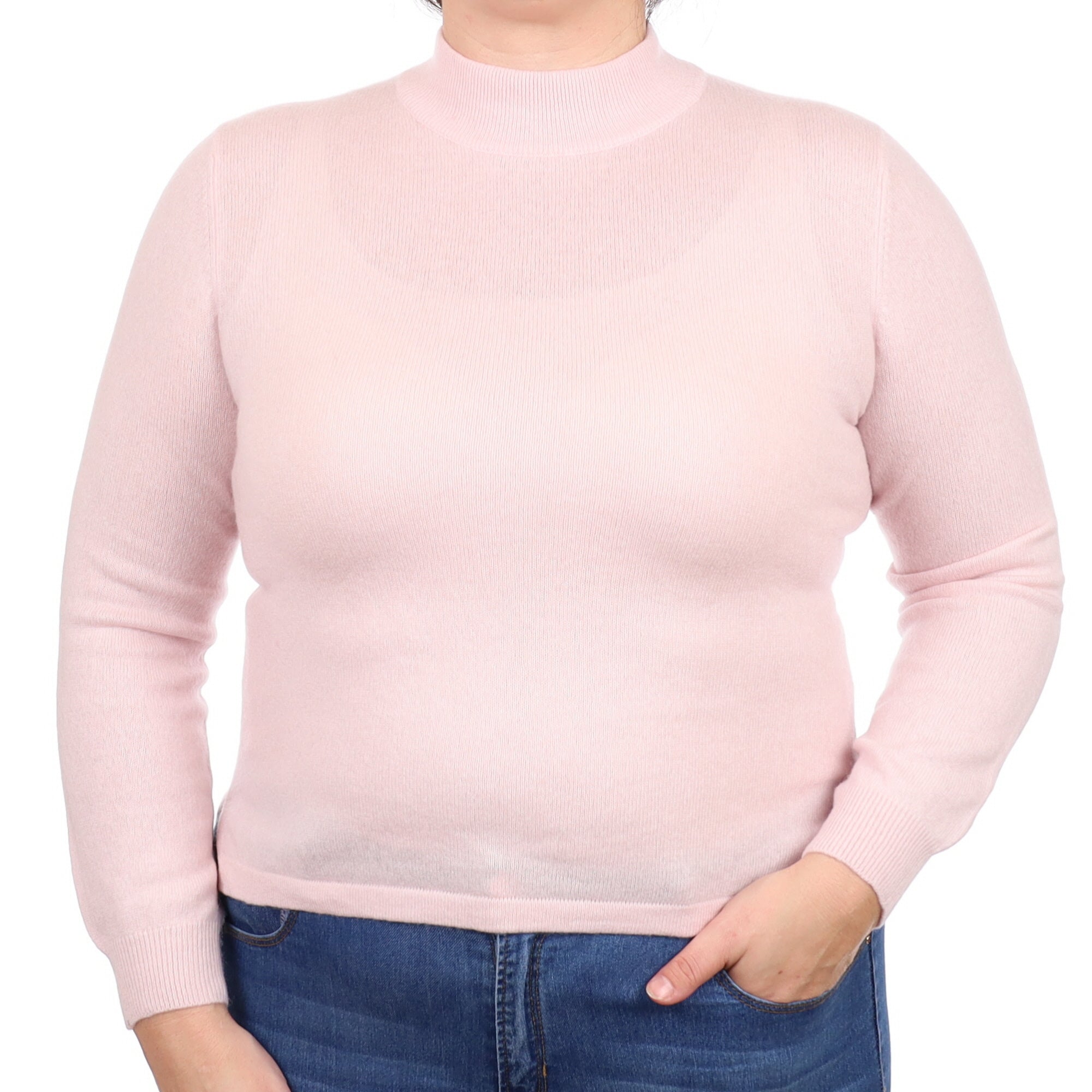 Ice Pink Cashmere Turtle Neck Jumper Large