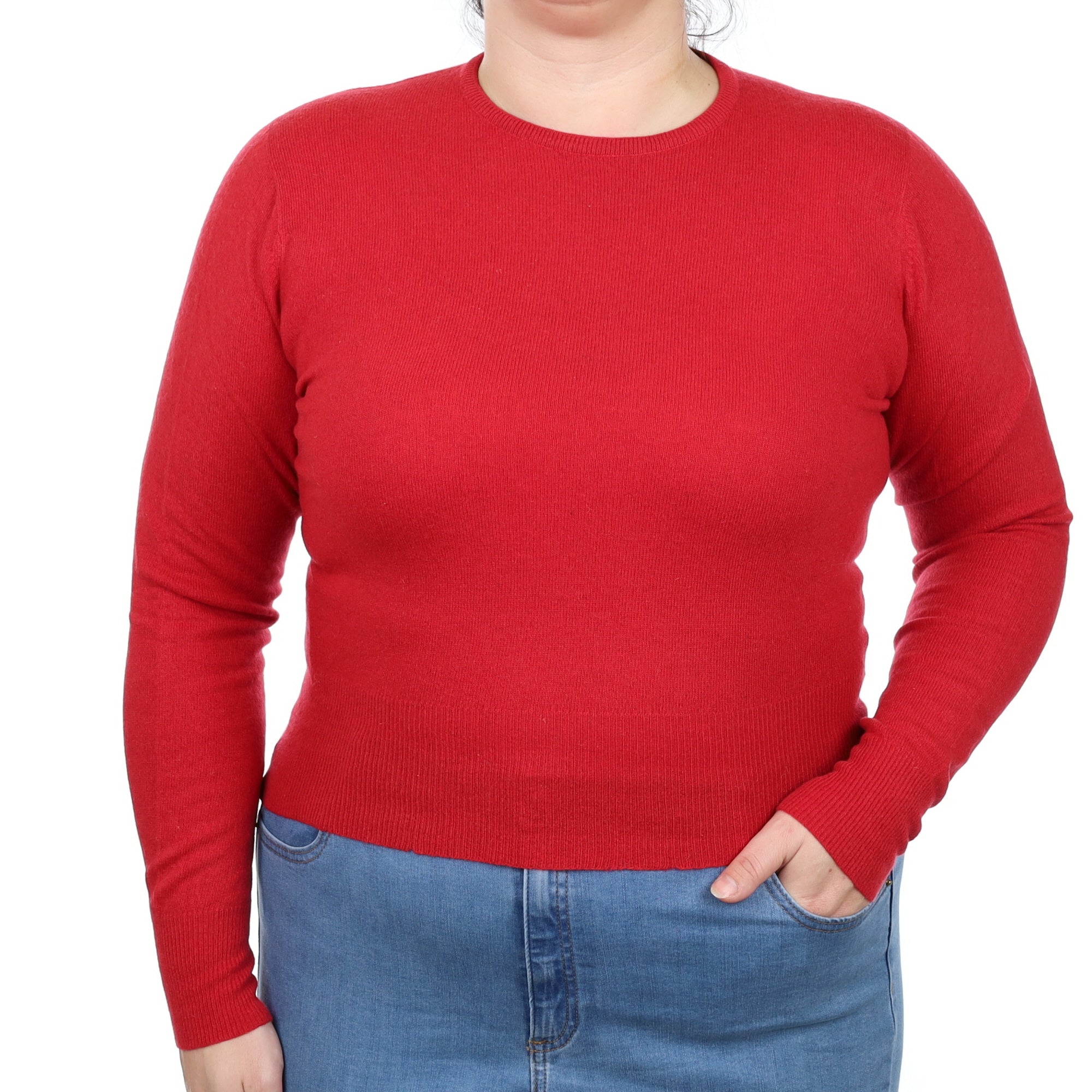 1960’s Vintage Red Cashmere Crew Neck Jumper Large