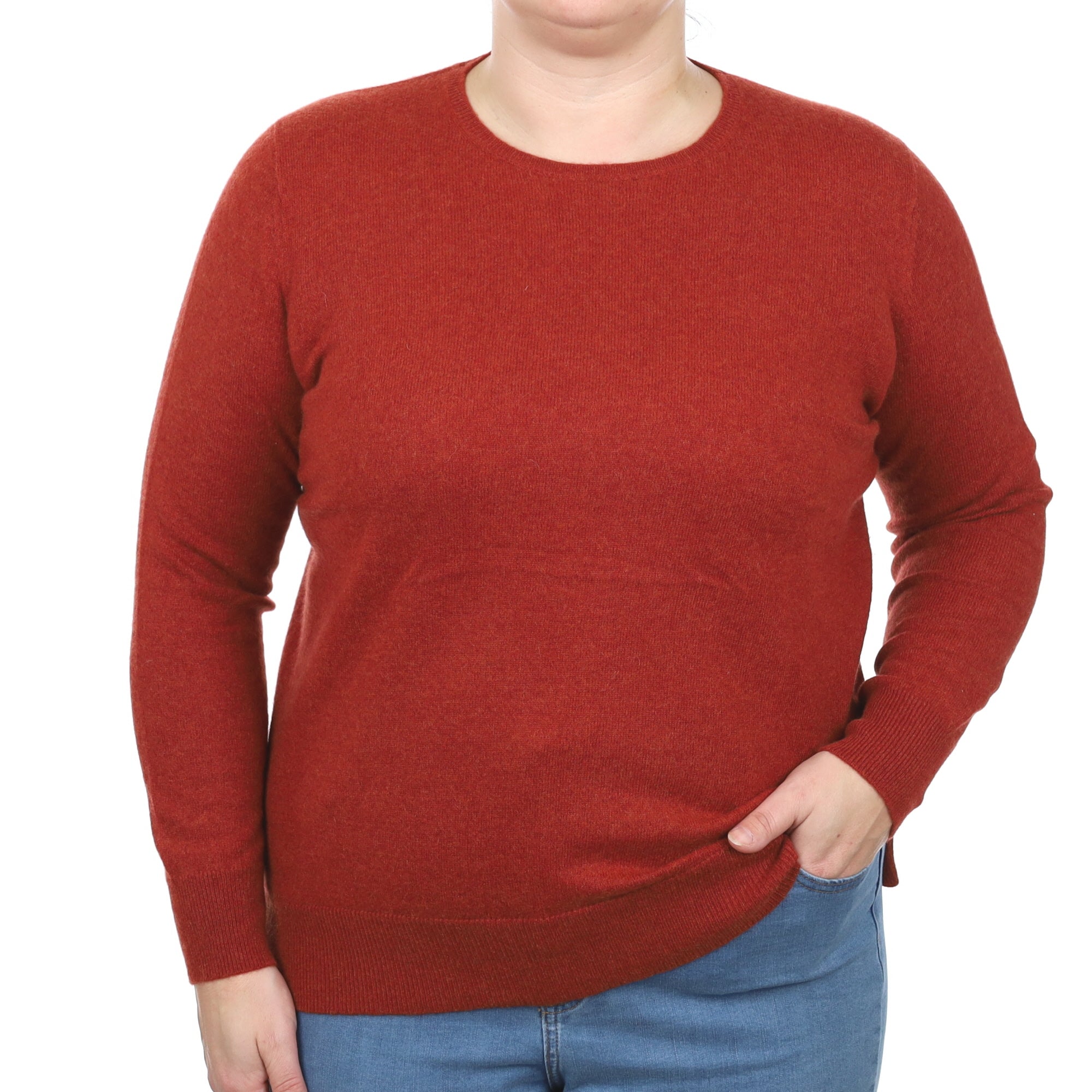 Paprika Red Cashmere Crew Neck Jumper Large