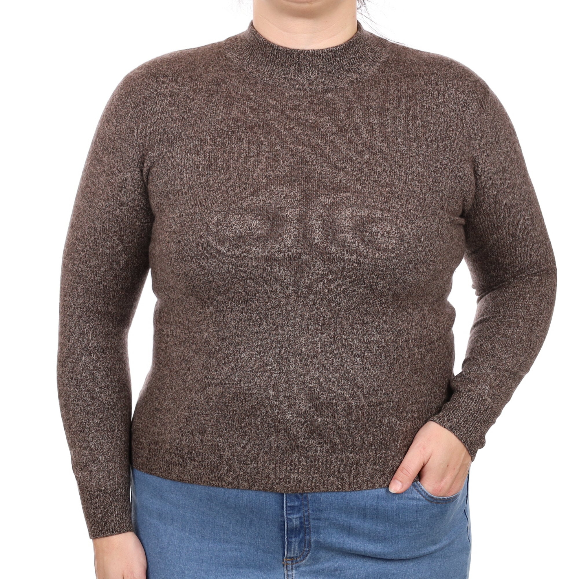 Peppercorn Marl Cashmere Turtle Neck Jumper Large