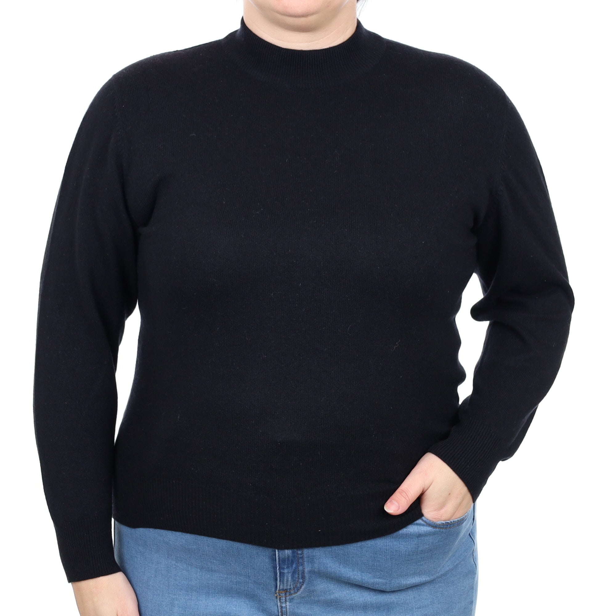 Black Cashmere Turtle Neck Jumper Large