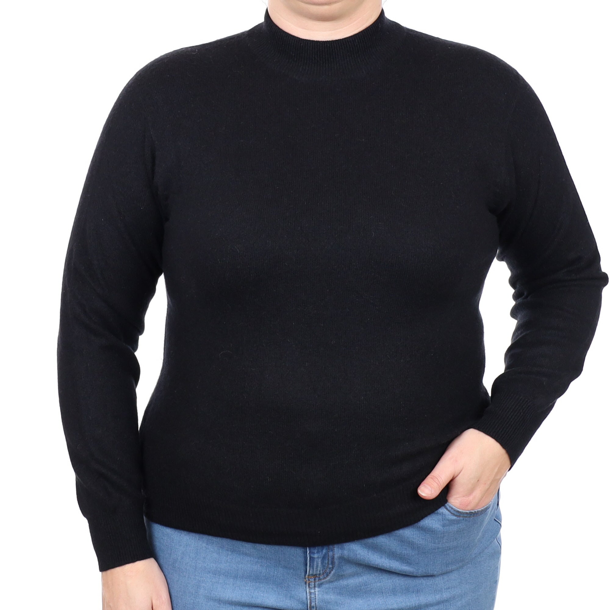 Black Cashmere Turtle Neck Jumper Large