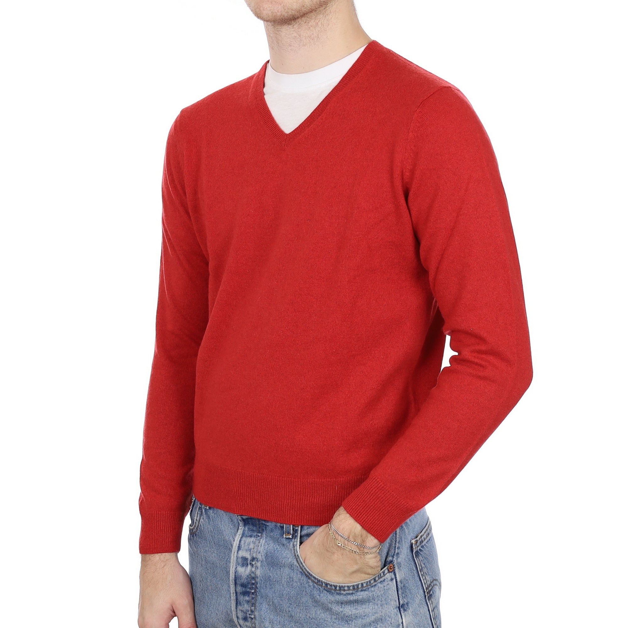 Men's Scarlett Cashmere V Neck Jumper Medium