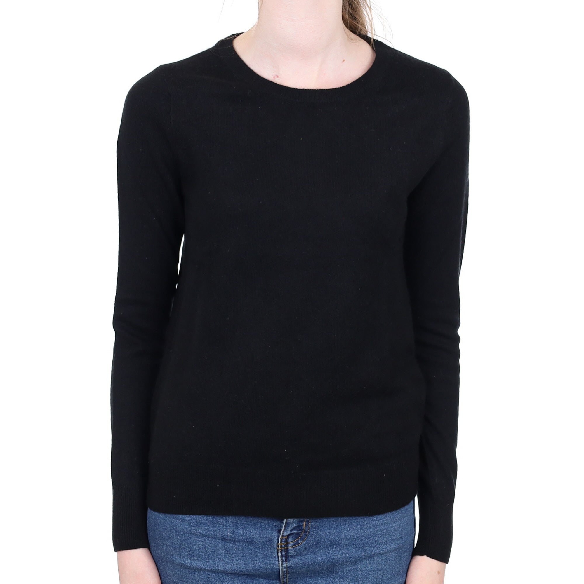 Black Cashmere Crew Neck Jumper Extra Small