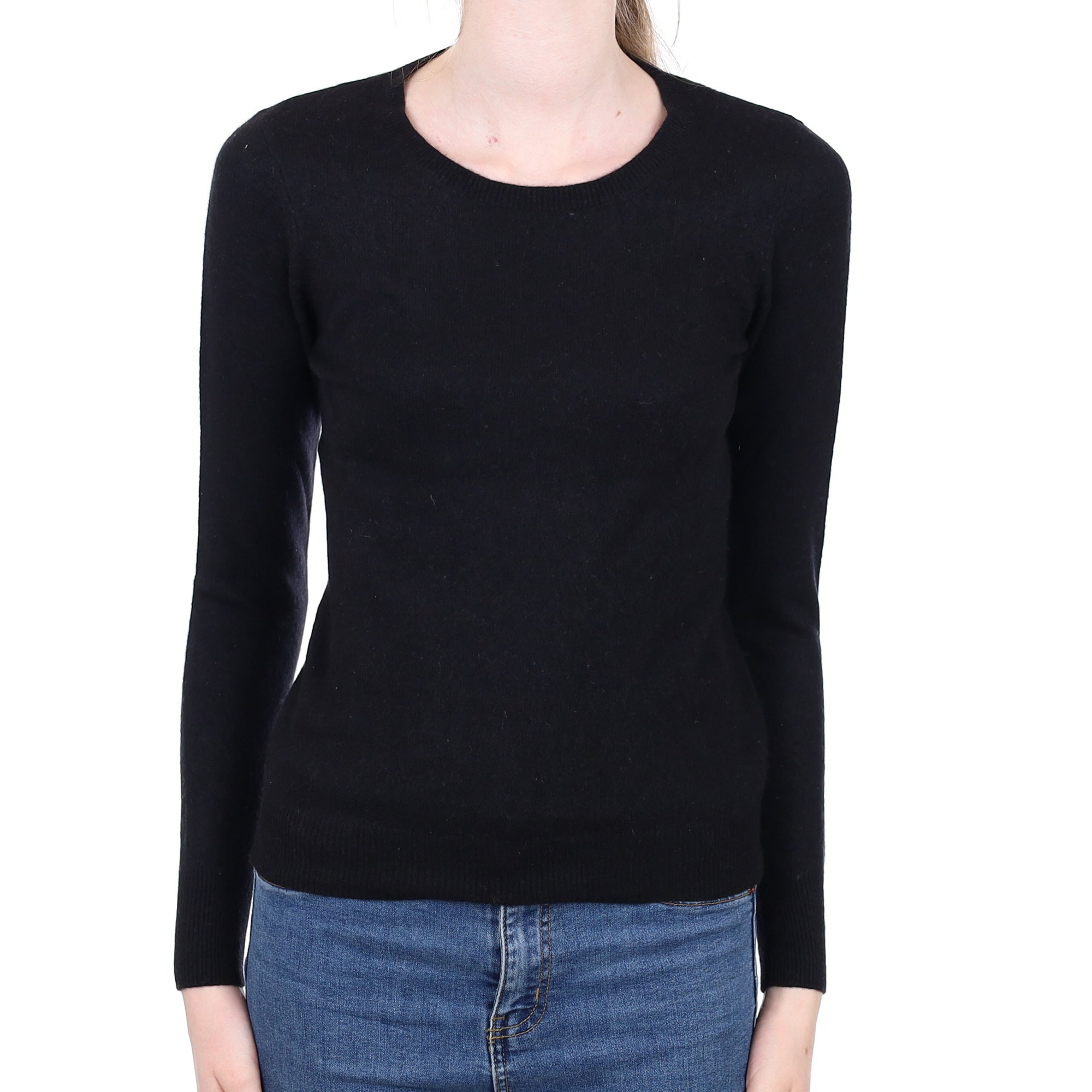 Black Cashmere Crew Neck Jumper Extra Small