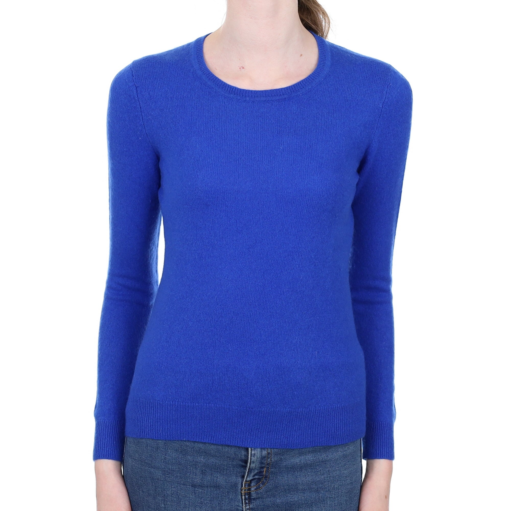 Electric Blue Cashmere Crew Neck Jumper Extra Small