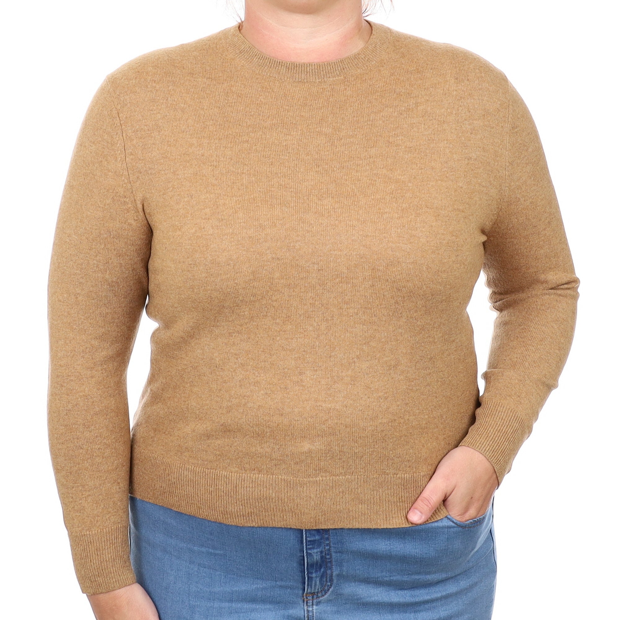 Butterscotch Brown Cashmere Crew Neck Jumper Large