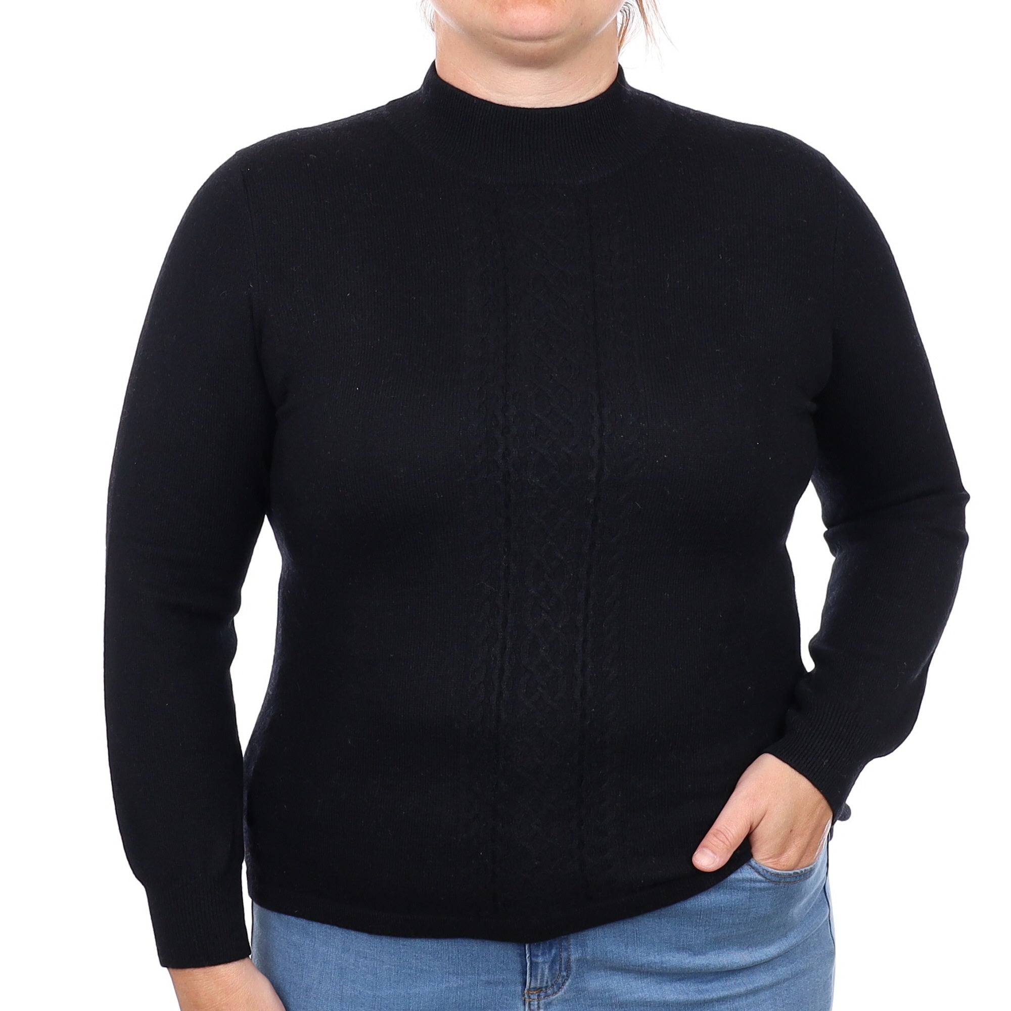 Black Cashmere Turtle Neck Jumper Large