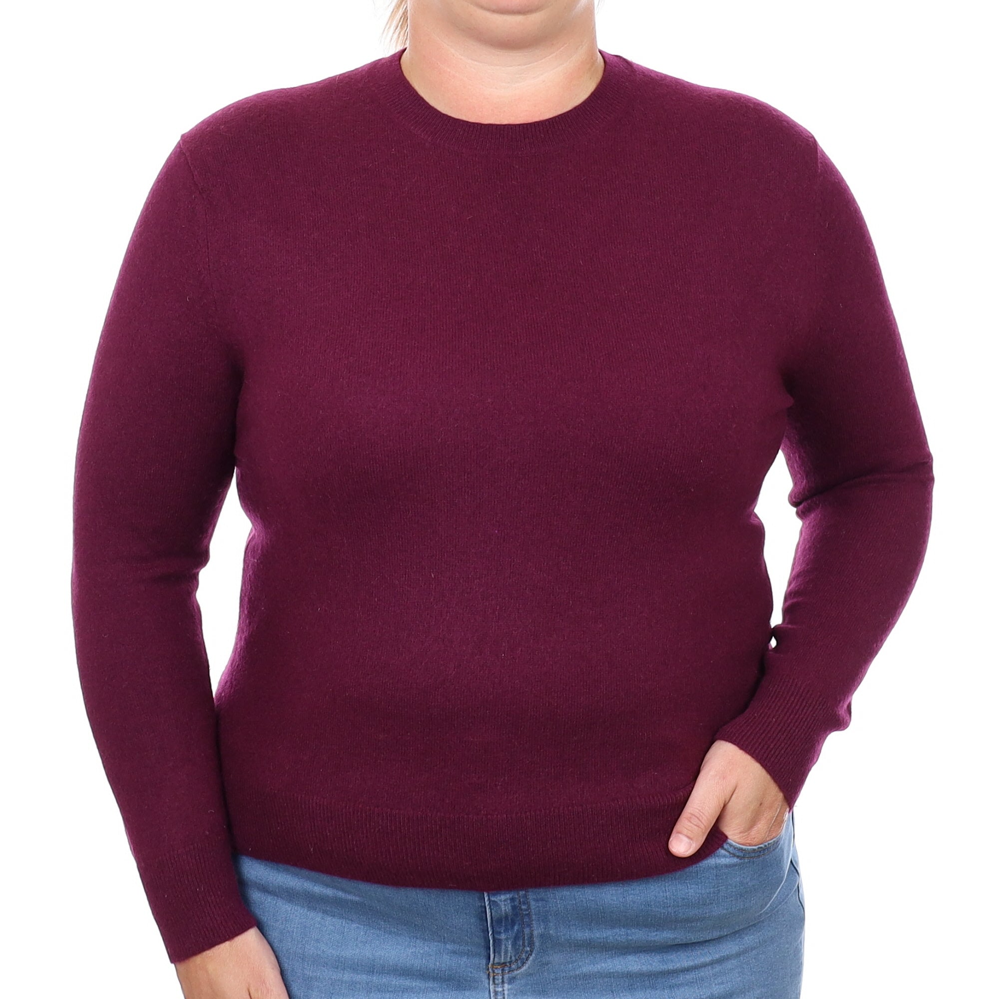 Mulberry Purple Cashmere Crew Neck Jumper Large