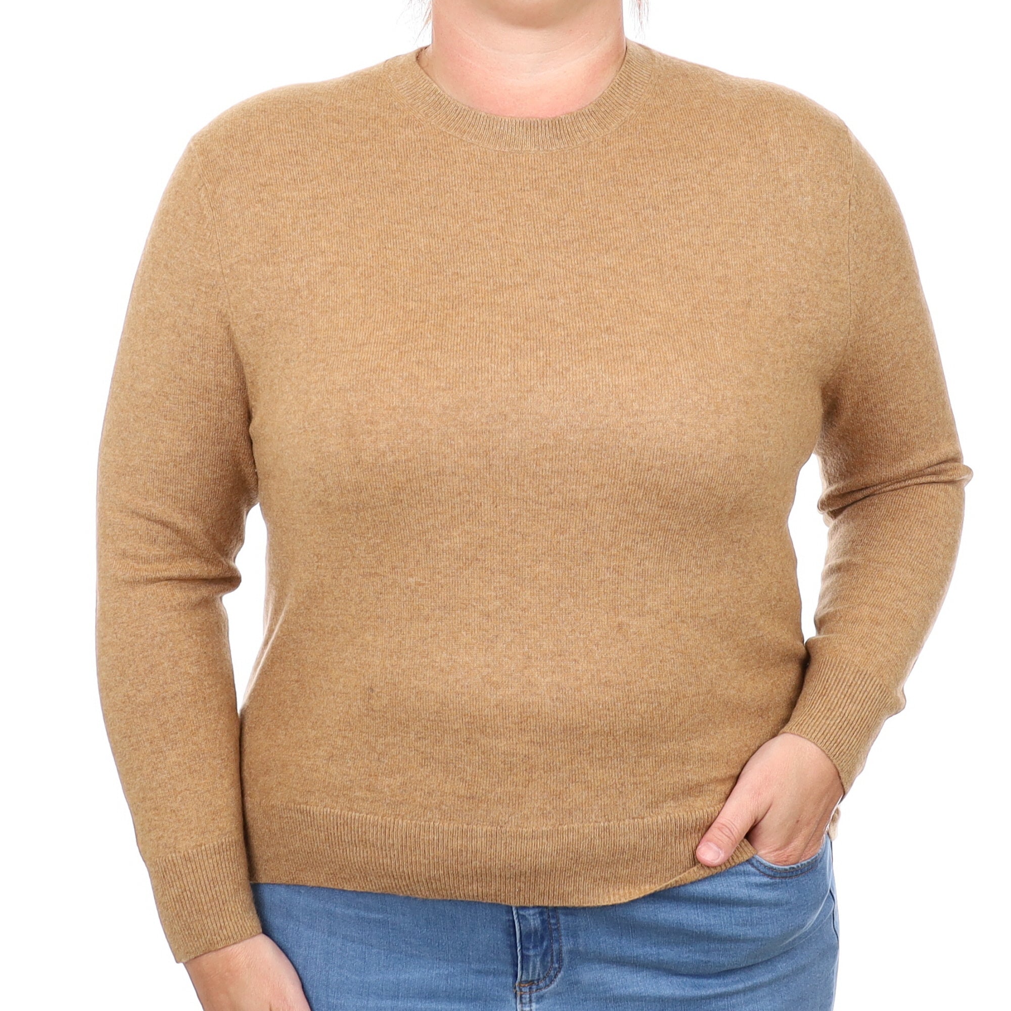 Butterscotch Brown Cashmere Crew Neck Jumper Large