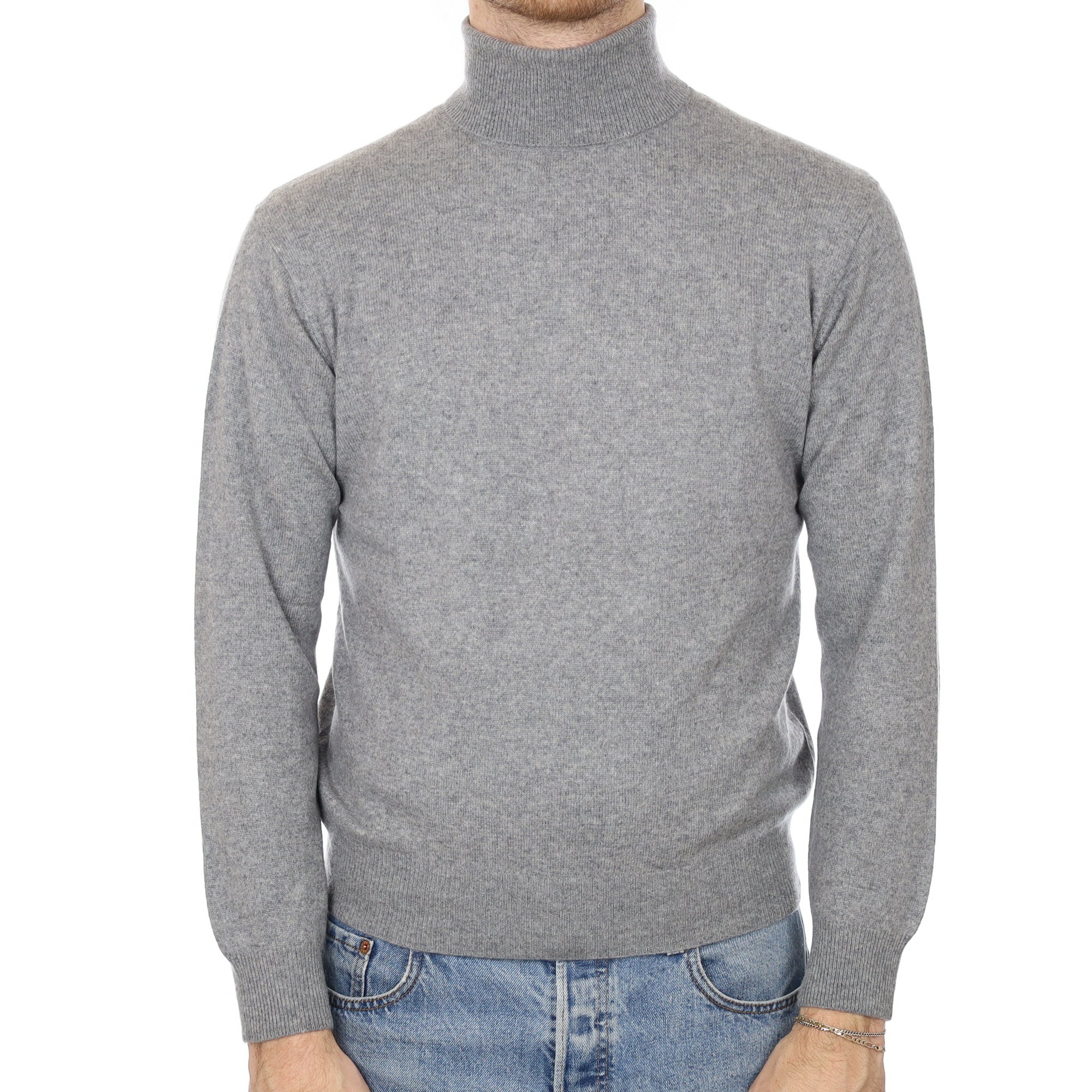 Men's Cashmere Polo Neck Jumper Medium