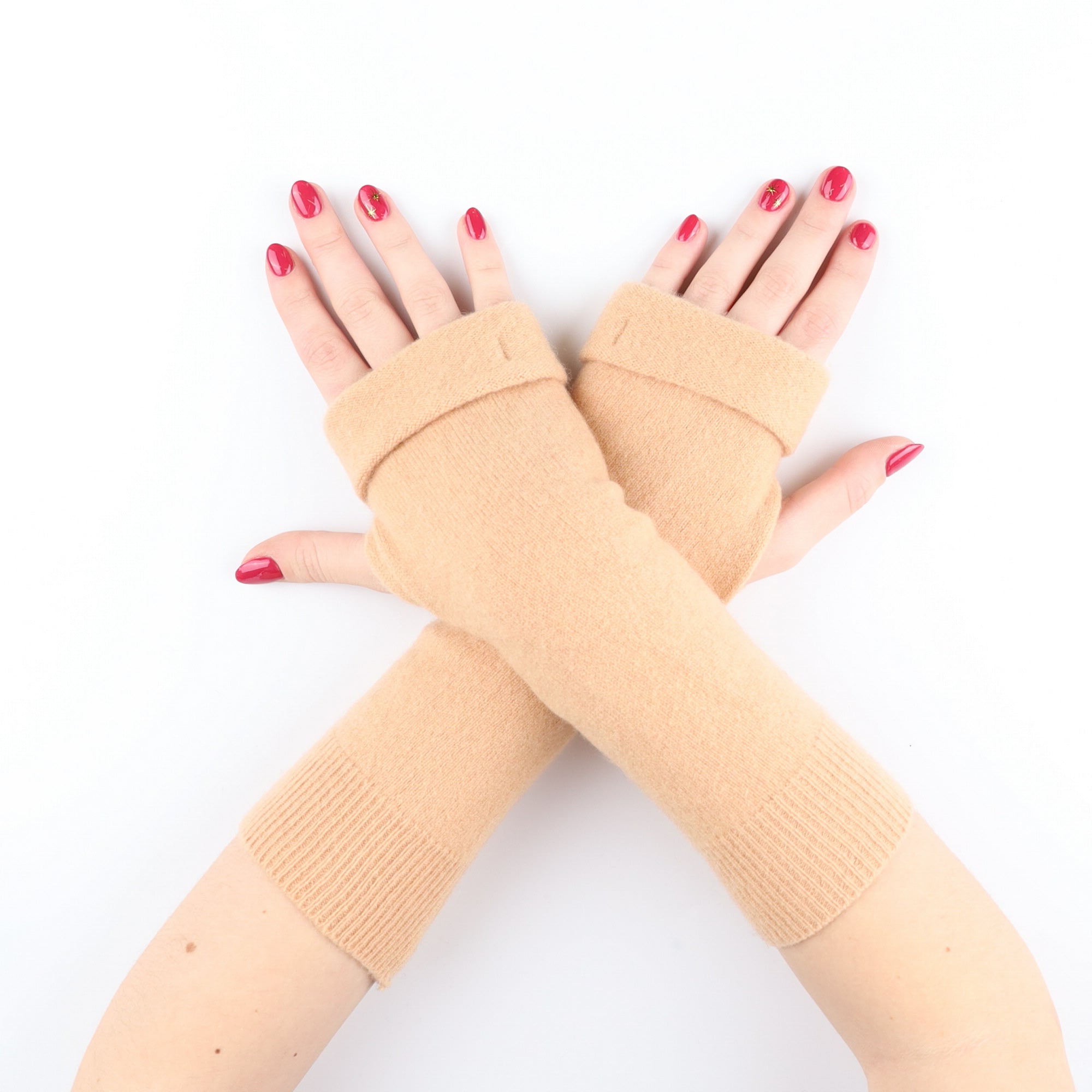 Warm Caramel Fingerless Gloves