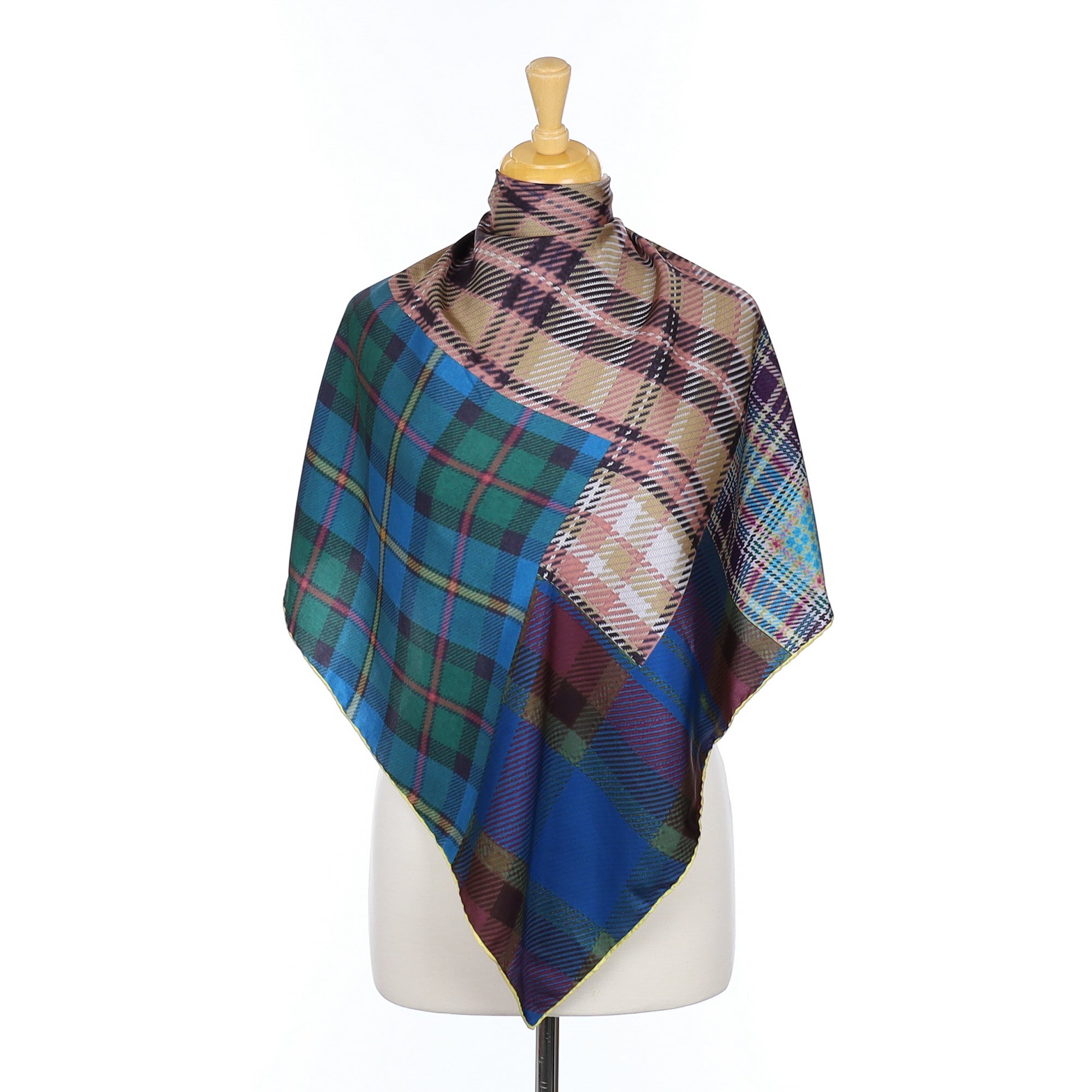 Jane Carr Tartan Designer Silk Scarf