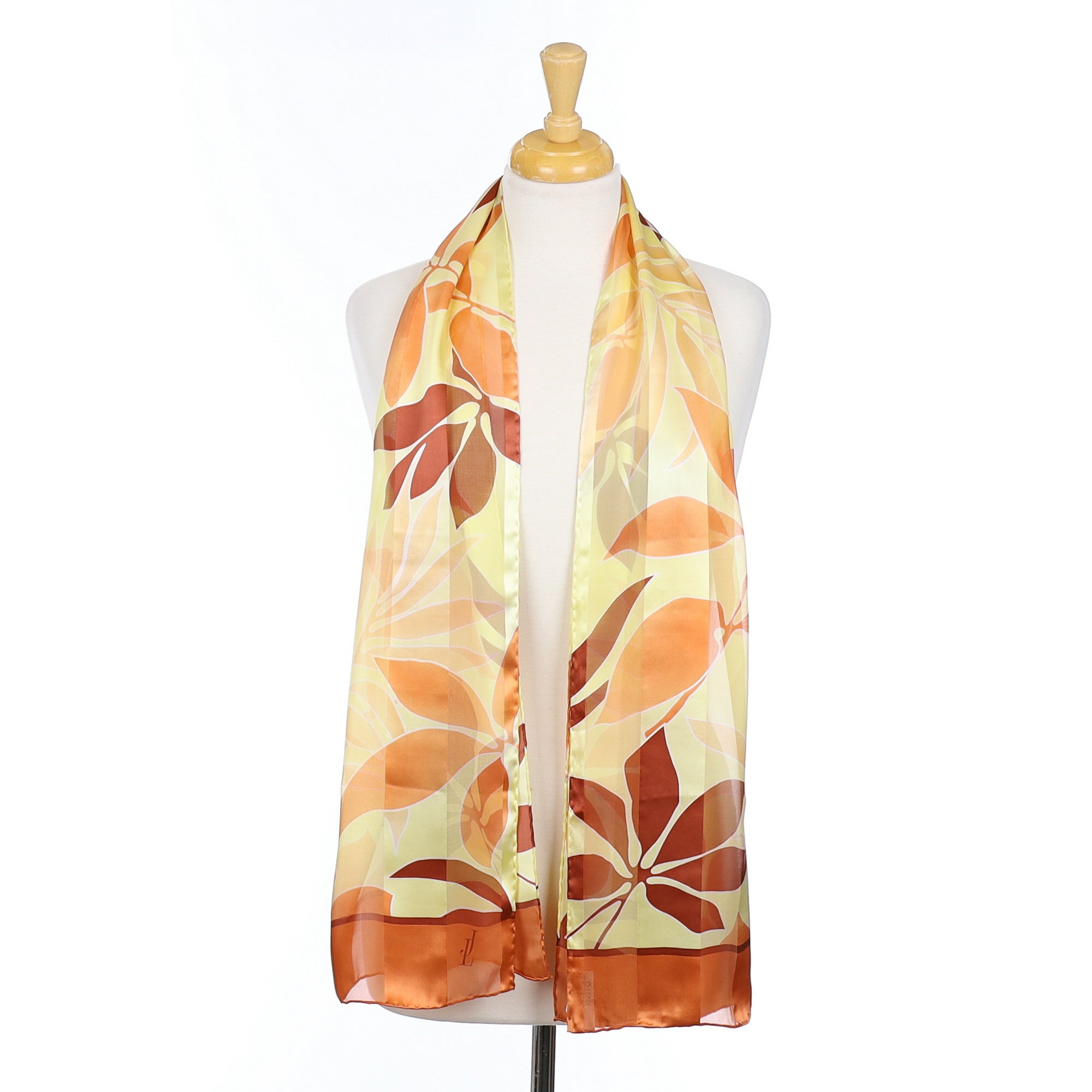 Brand New Jammers Leufgen Orange and Yellow Long Silk Scarf