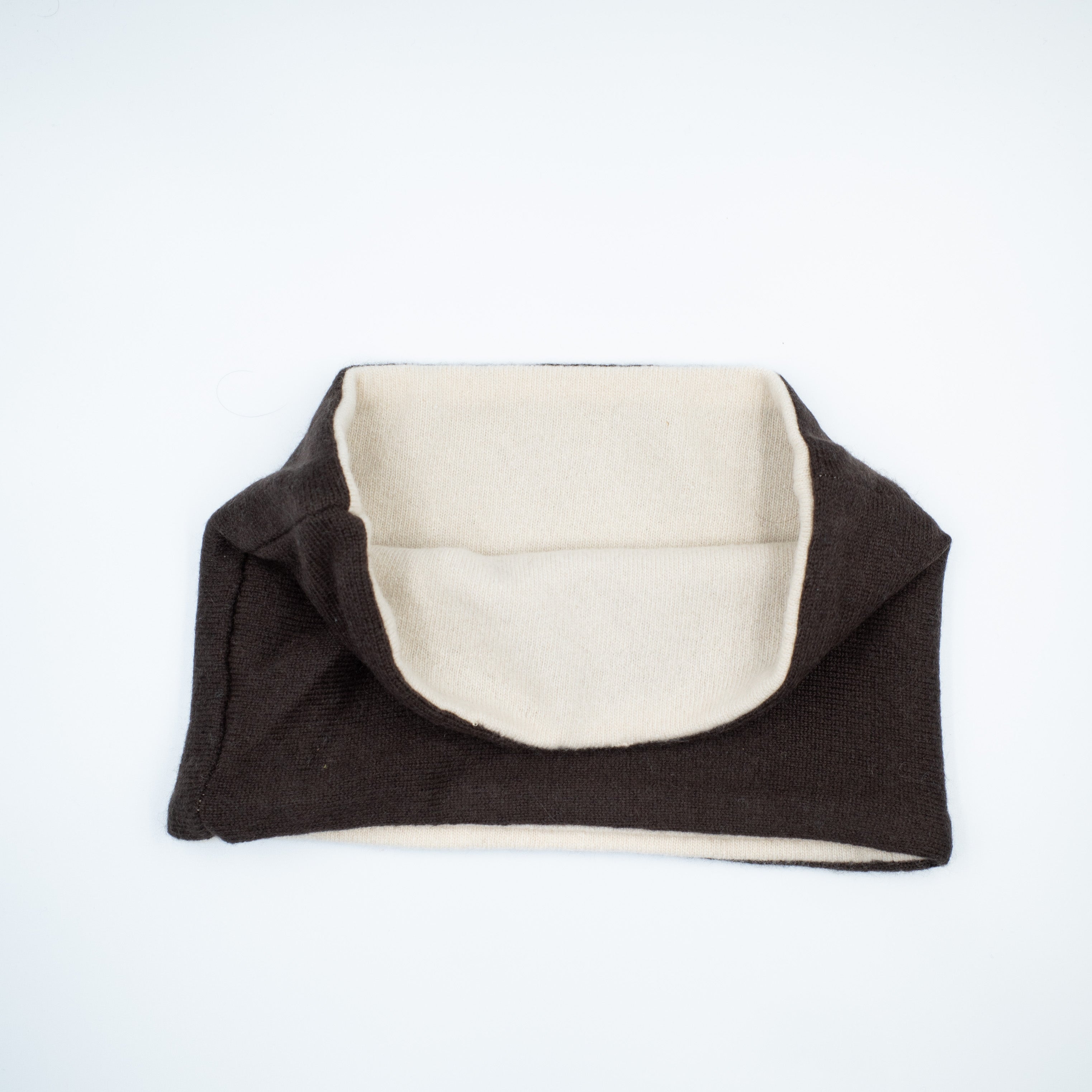 Dark Brown and Pale Beige Neck Warmer