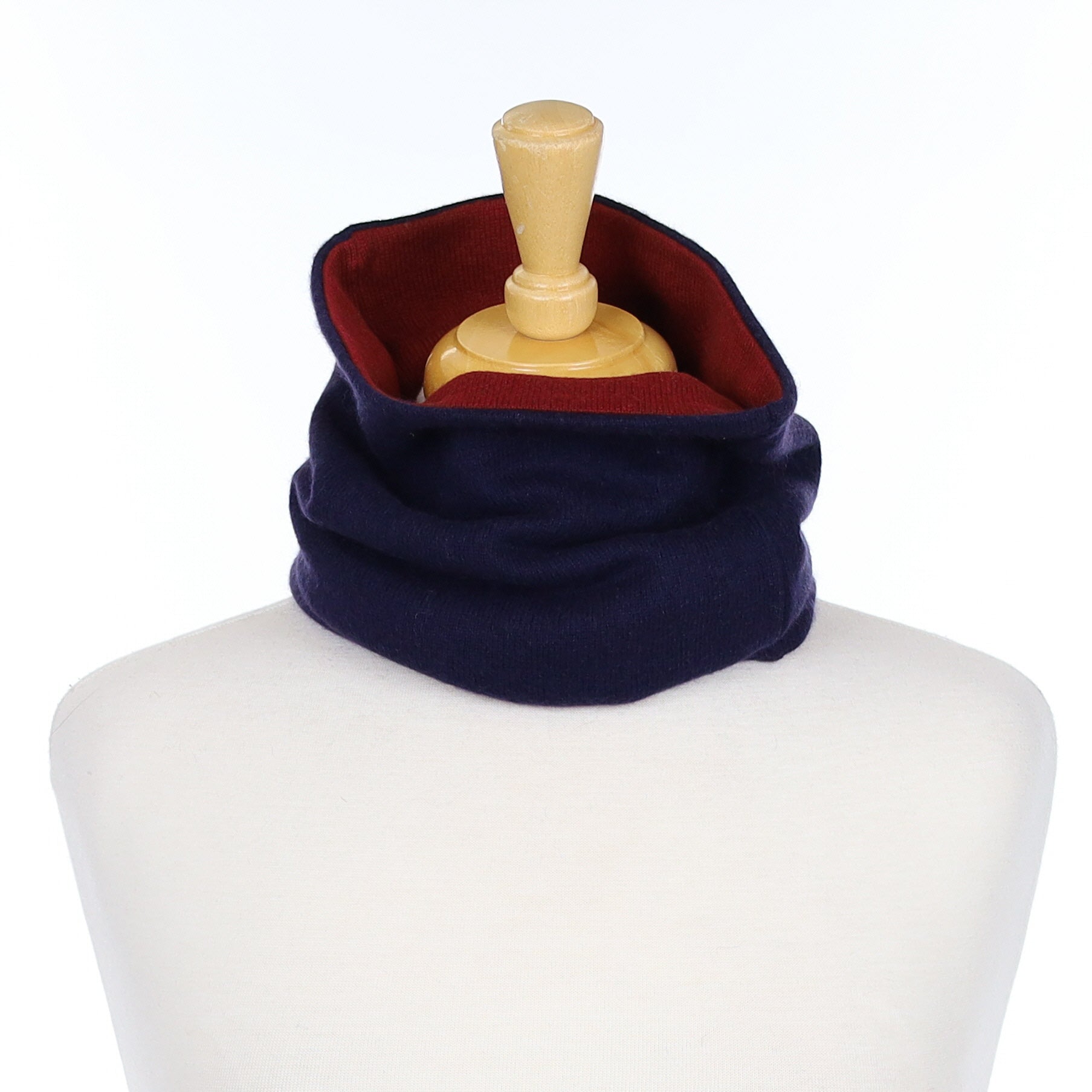 Navy and Wine Red Luxury Double Layered Snood