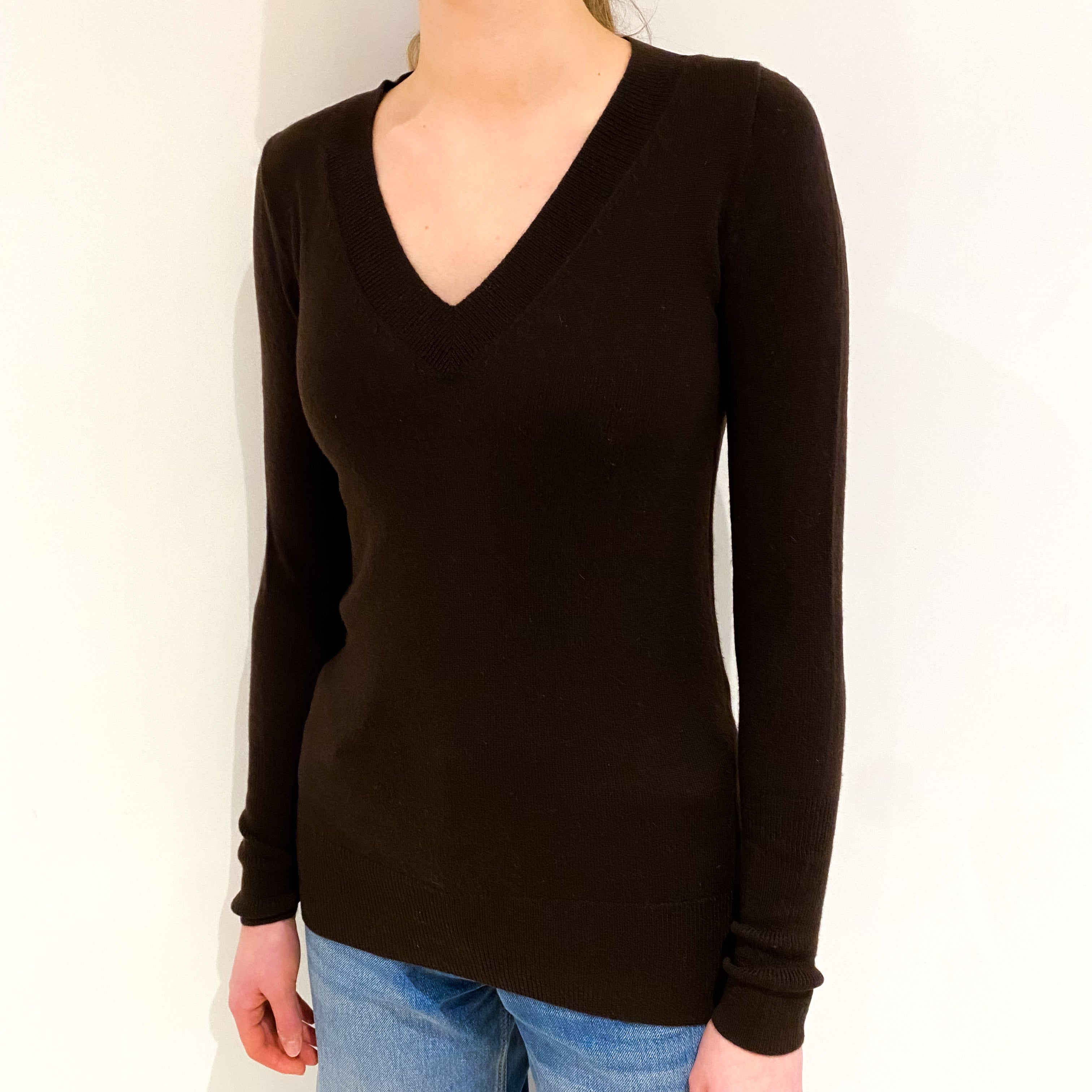 Dark Chocolate V-Neck Jumper Extra Small