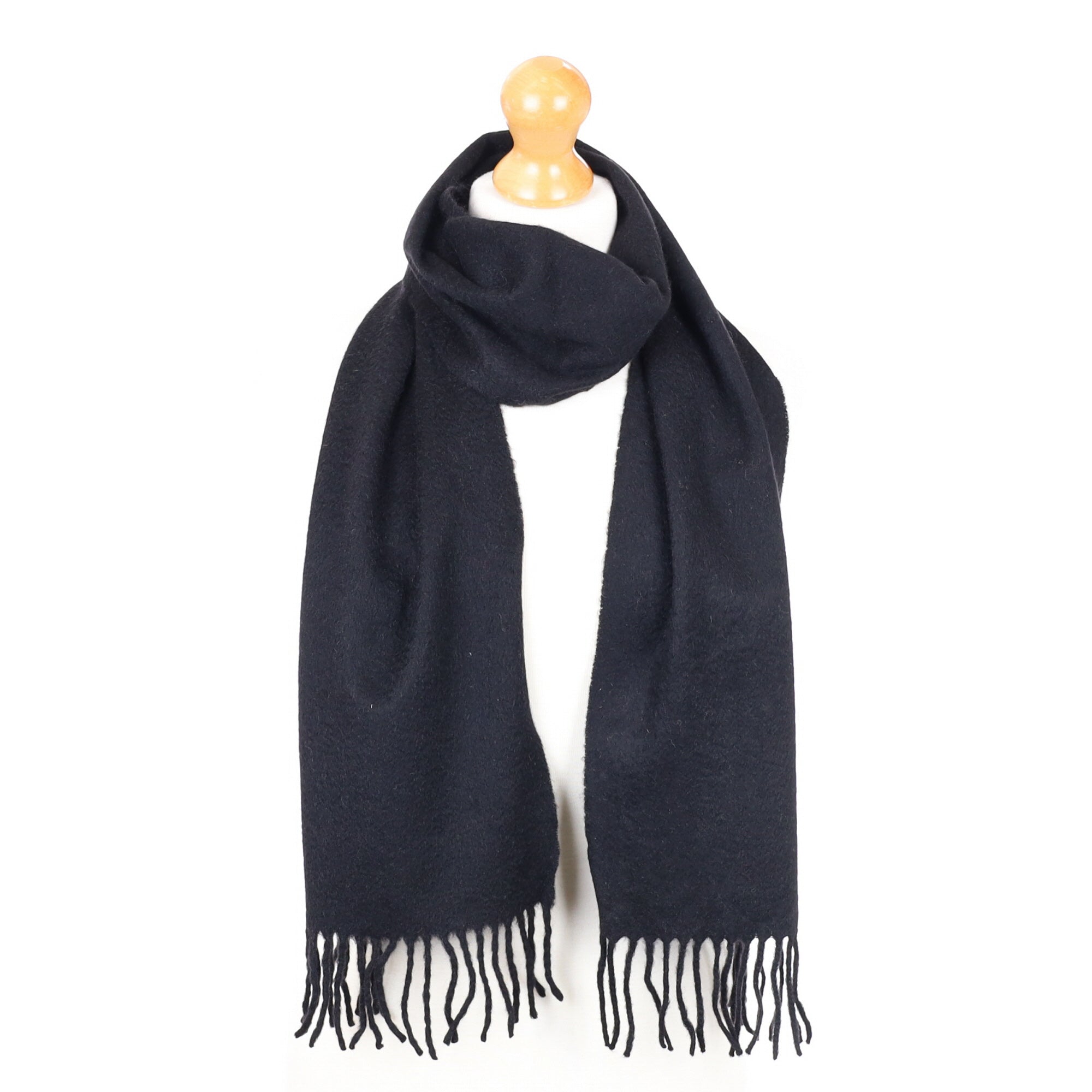 Black Fringed Cashmere Woven Scarf