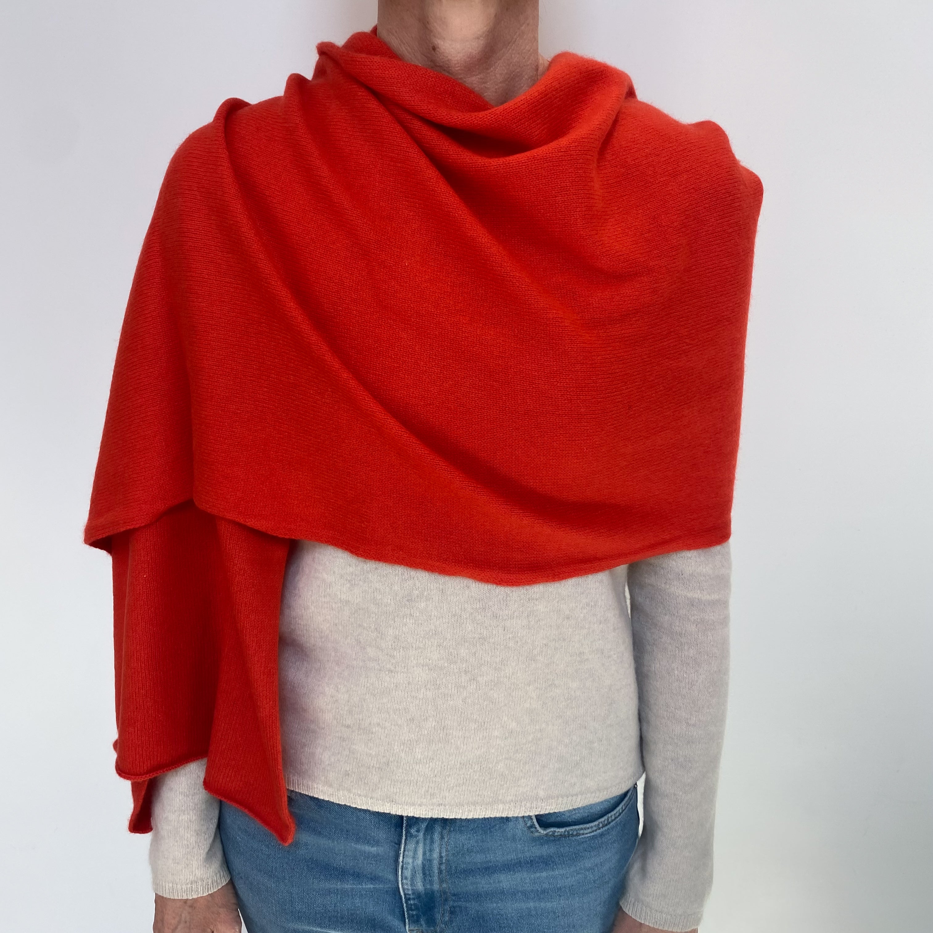 COS Tangerine Orange Cashmere Wrap