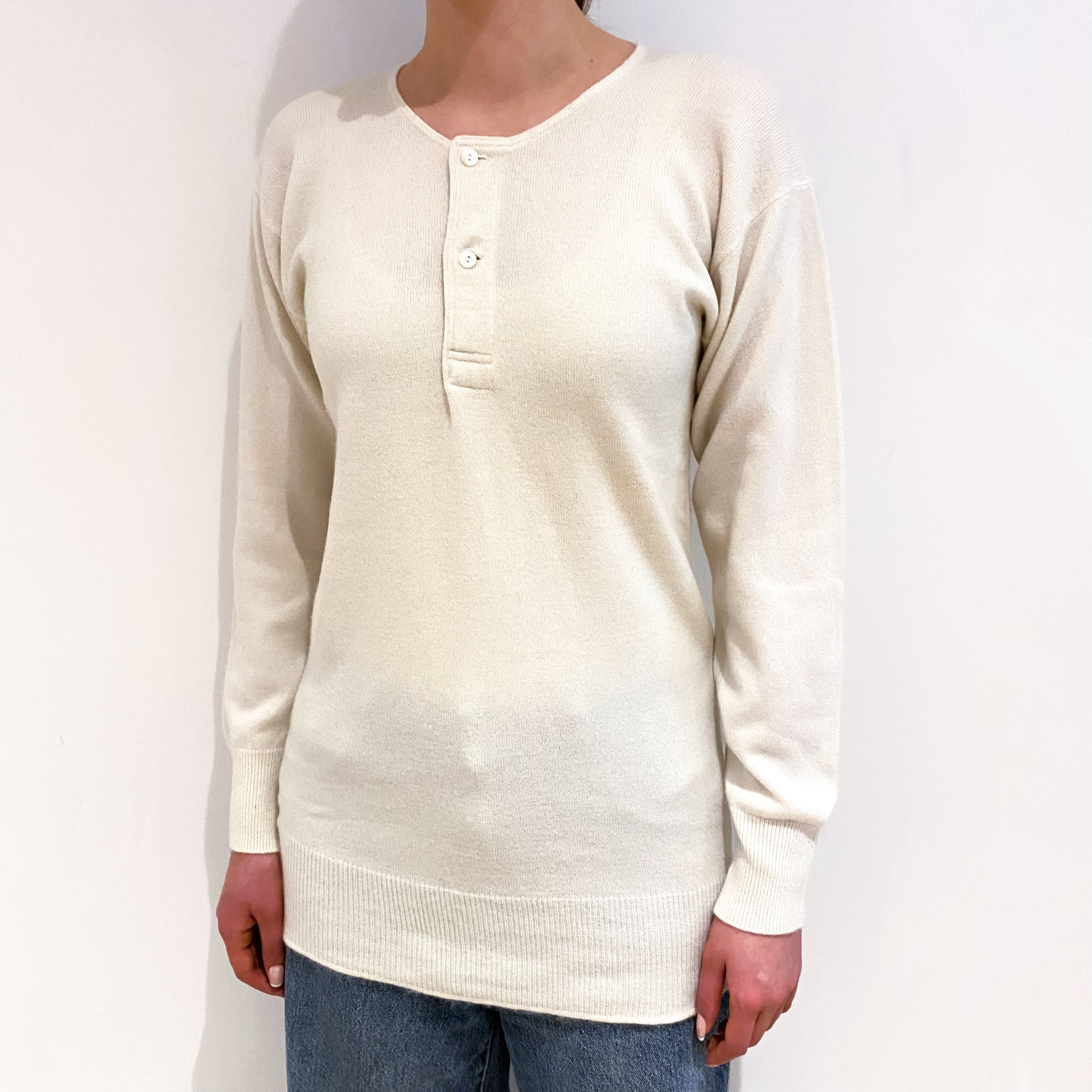 Vanilla Cream Cashmere Crew Neck Jumper Extra Small