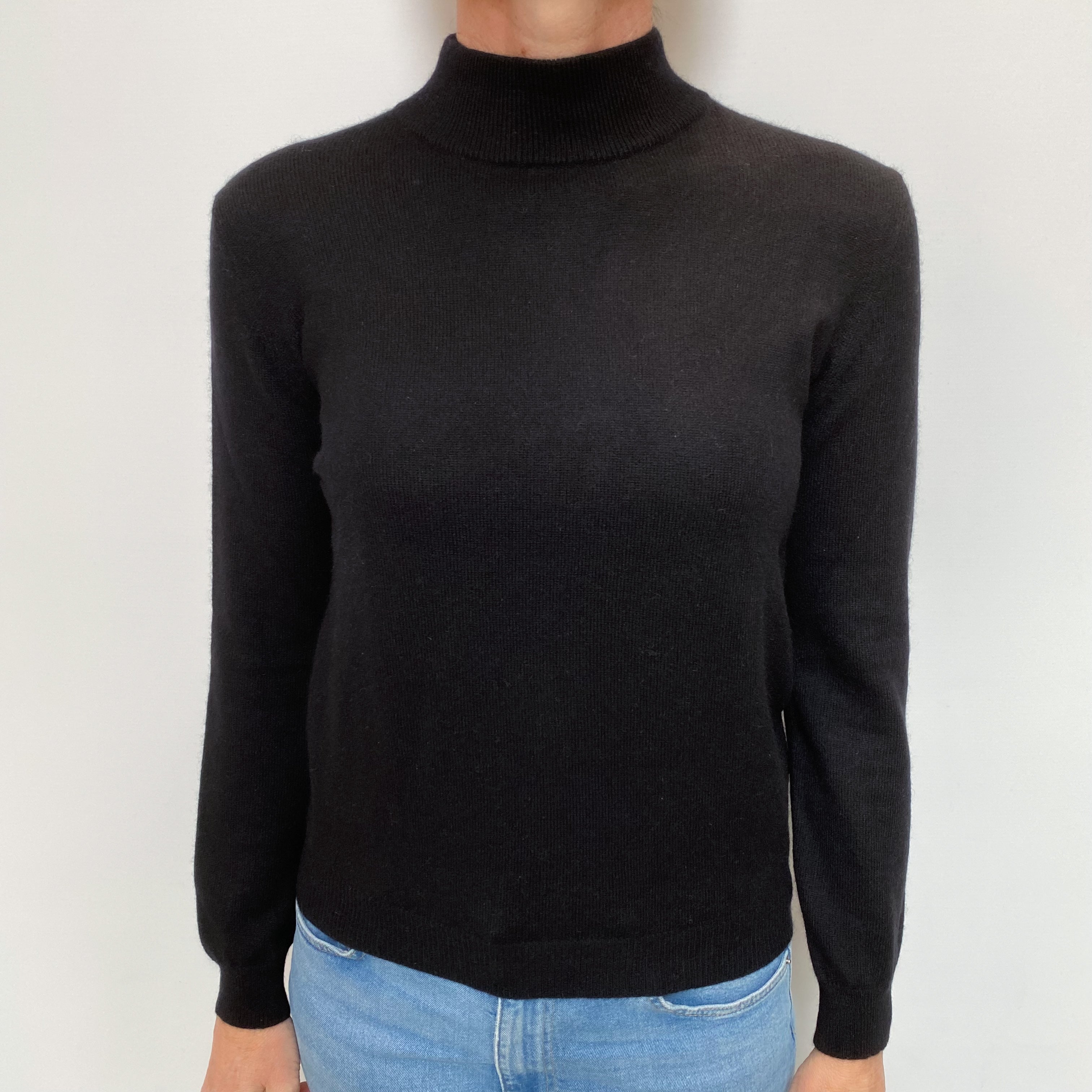 Black Cashmere Turtle Neck Jumper Small