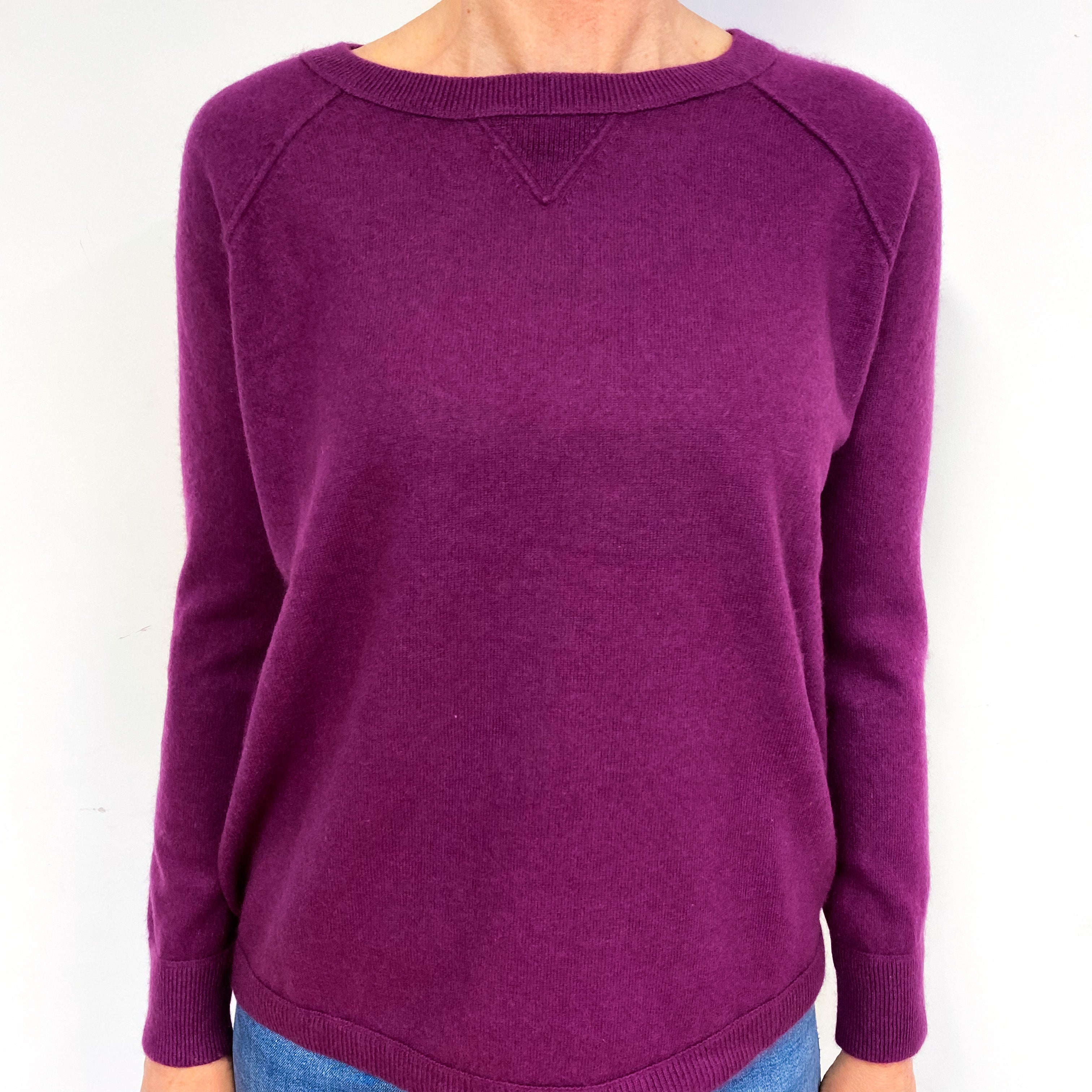 Viola Purple Cashmere Crew Neck Jumper Medium