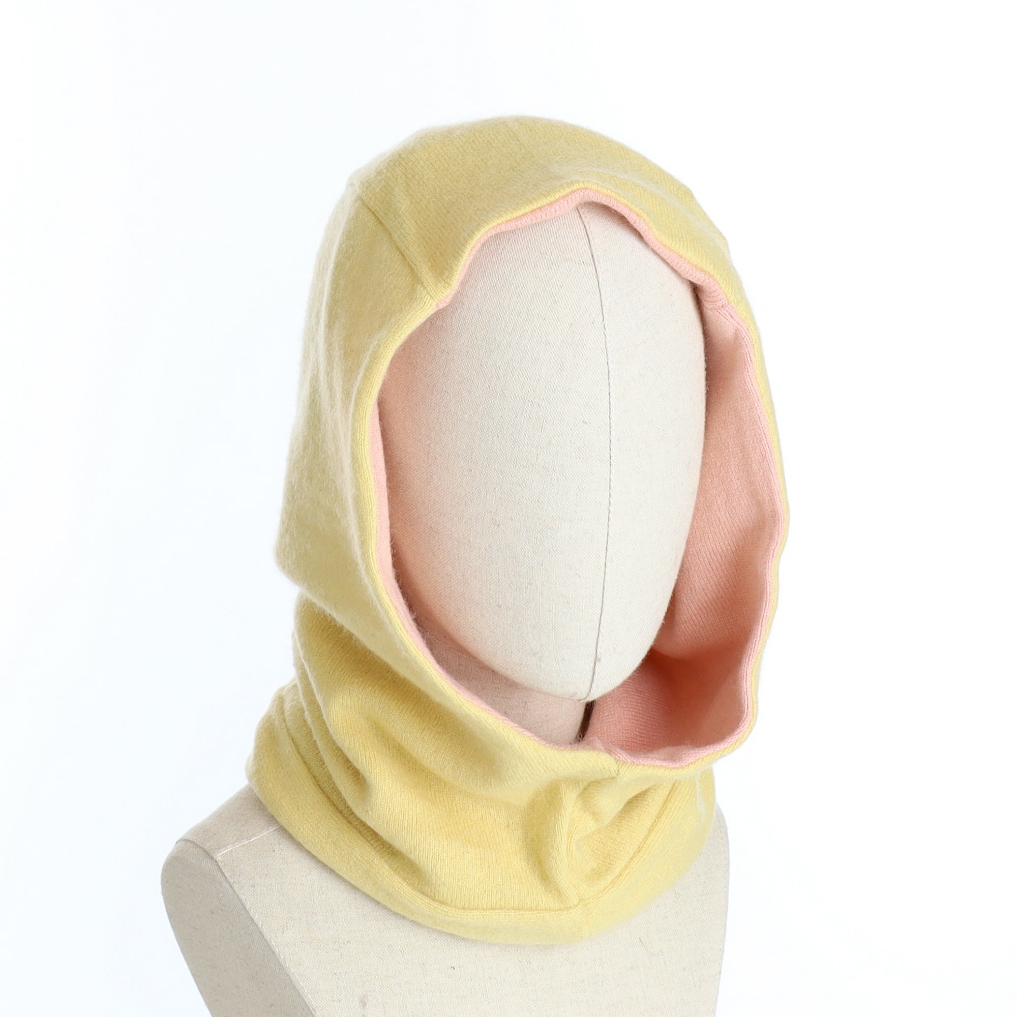 Dusky Pink and Yellow Luxury Reversible Cashmere Hood Unisex