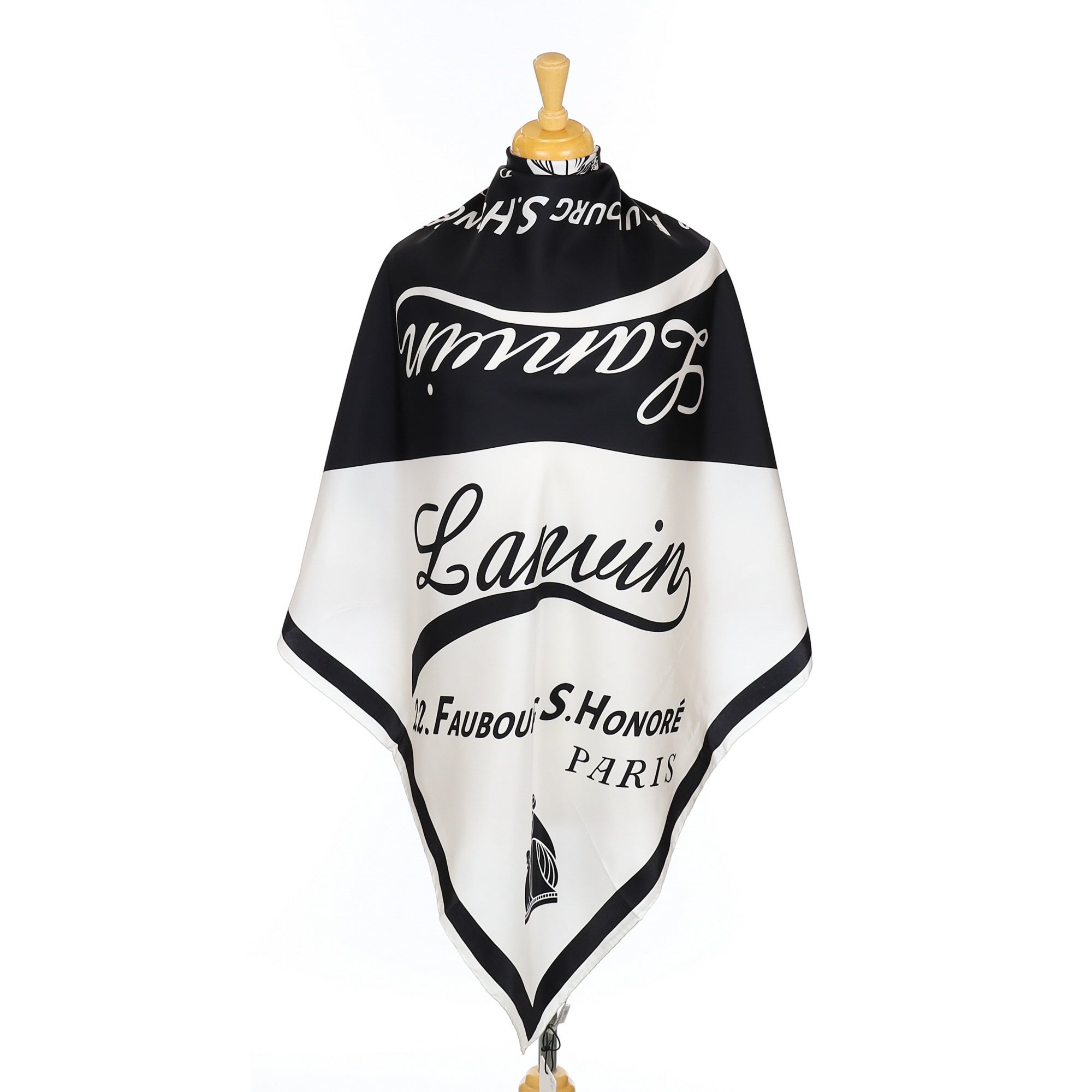 Brand New Lanvin Monochrome Silk Scarf