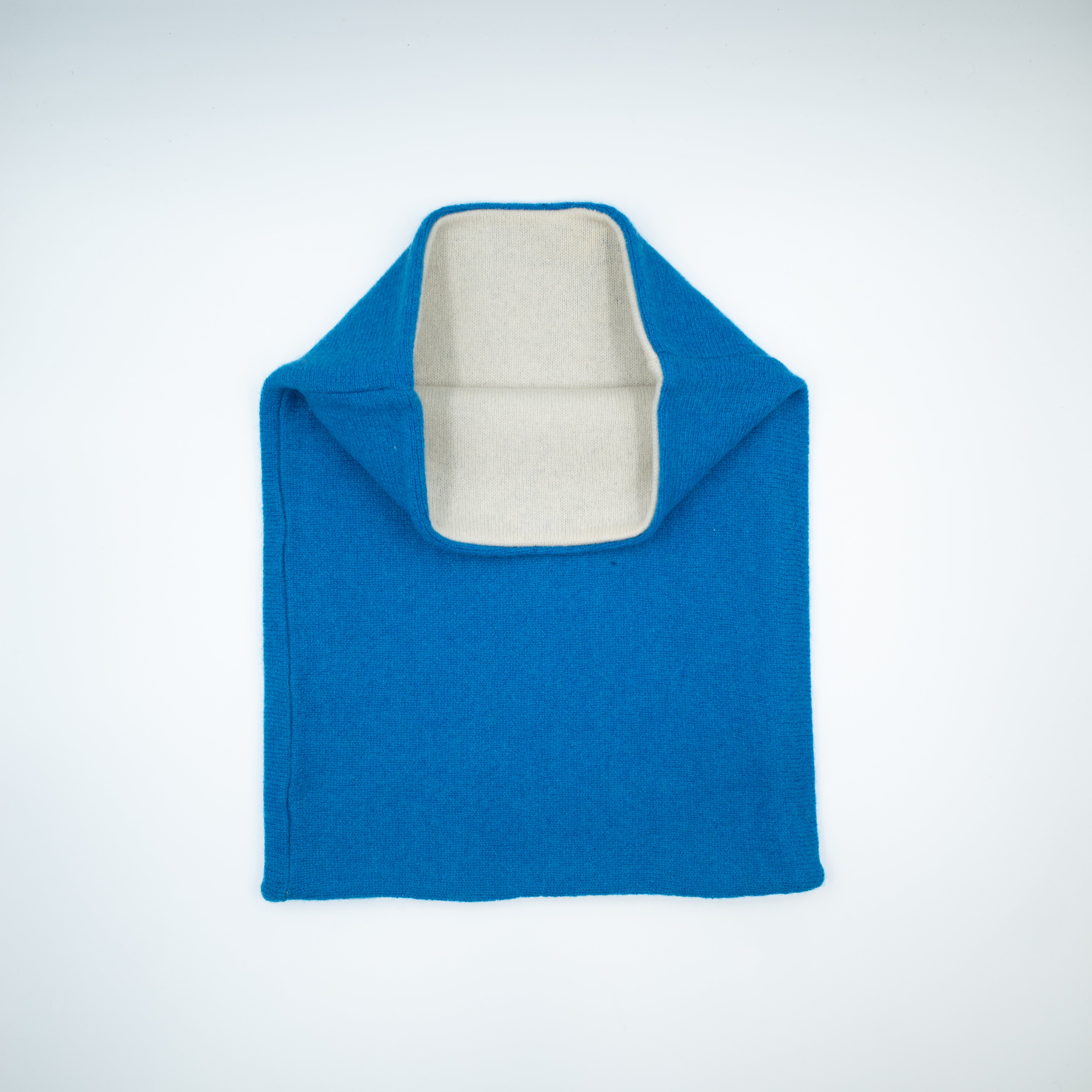 Peacock Blue and Cream Luxury Double Layered Snood